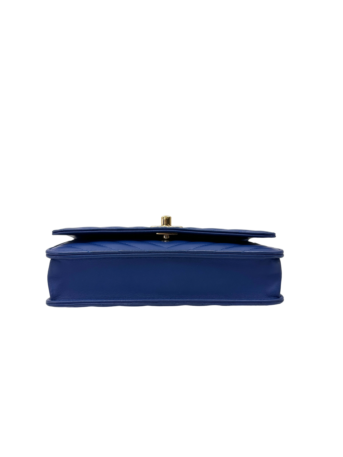 Chanel Trendy CC Blue Chevron Quilted Leather Wallet On Chain(26***48) CC2538