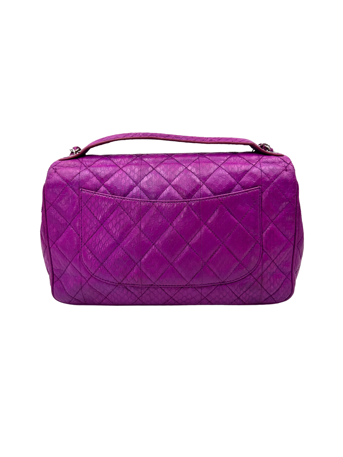 Chanel Classic Flap Purple Python Leather Top Handle Shoulder Bag(20***31) CC2554