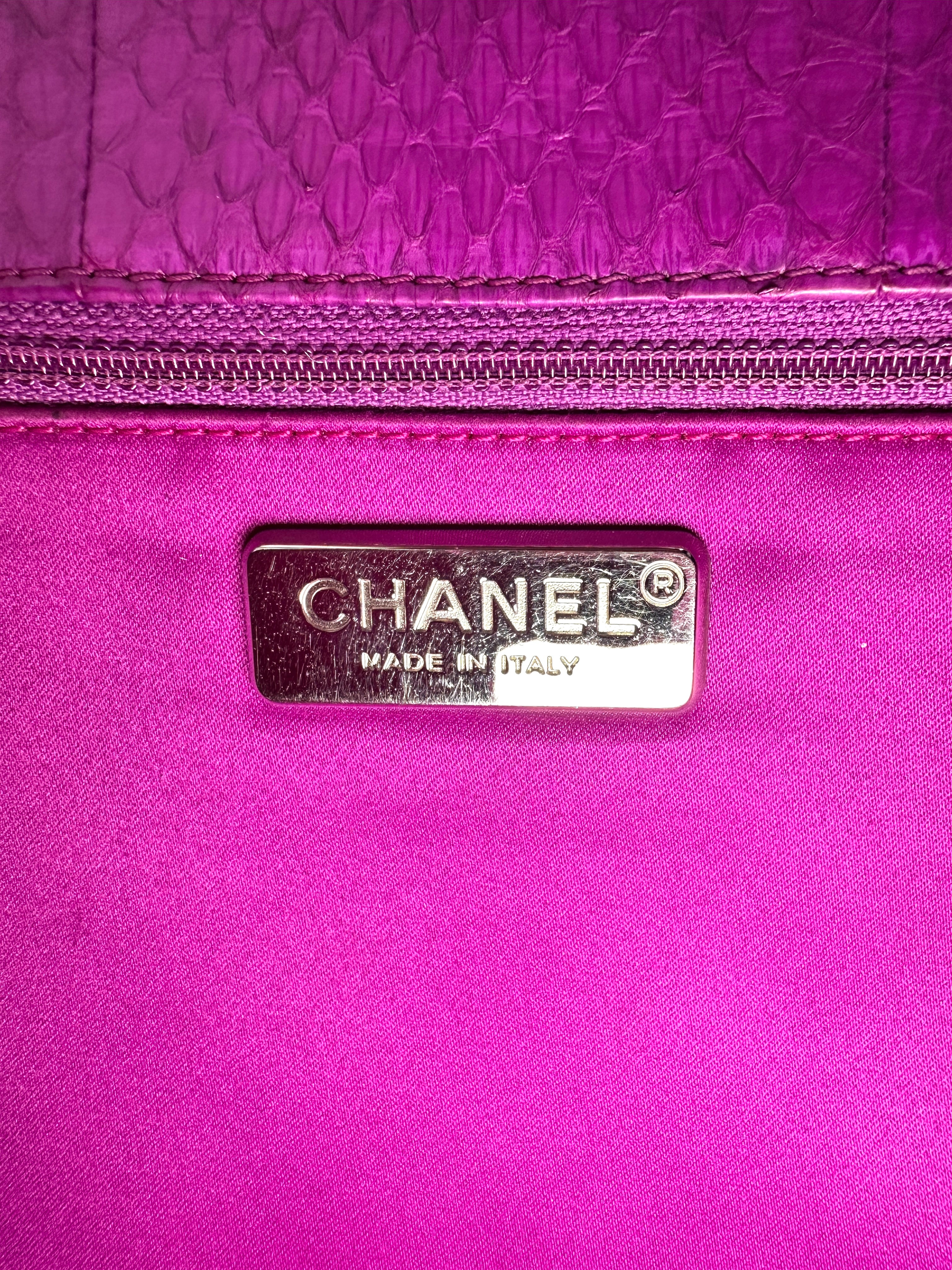 Chanel Classic Flap Purple Python Leather Top Handle Shoulder Bag(20***31) CC2554