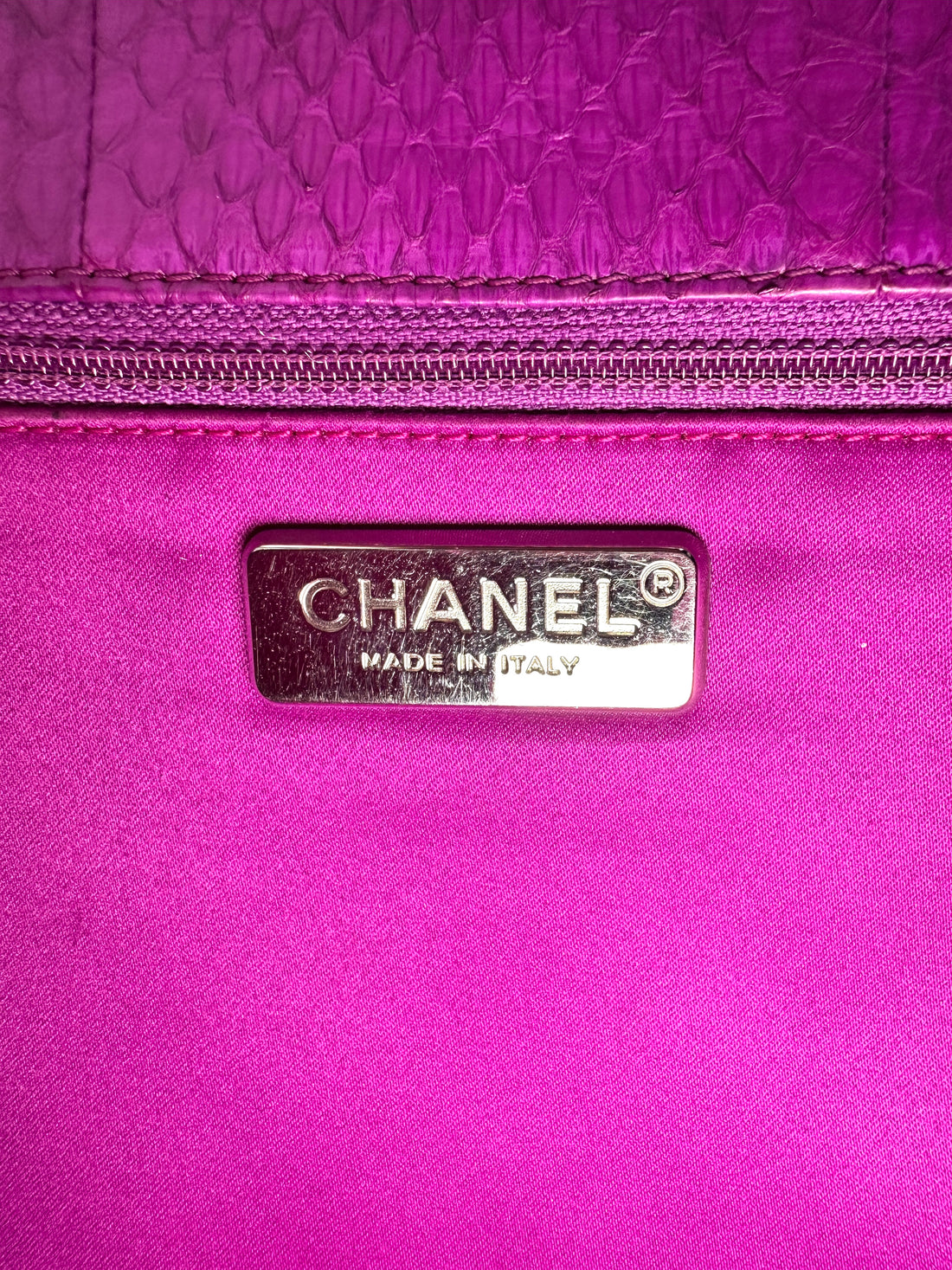 Chanel Classic Flap Purple Python Leather Top Handle Shoulder Bag(20***31) CC2554