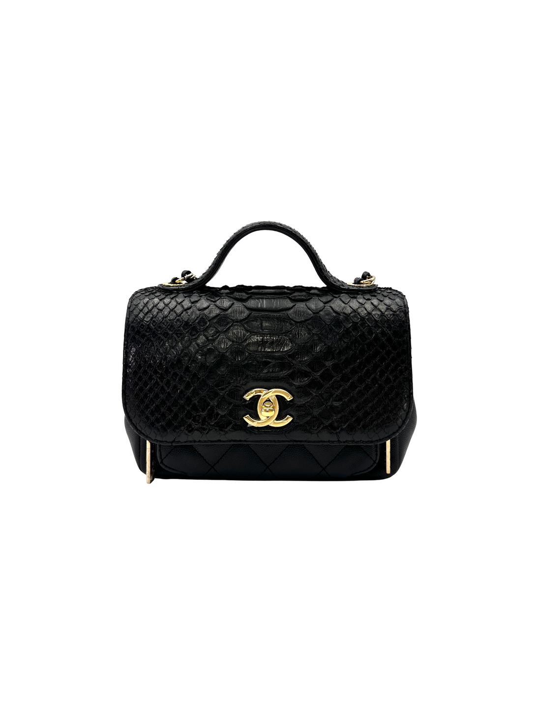 Chanel Black Python Leather Business Affinity Top Handle Bag(26***95) CC2555
