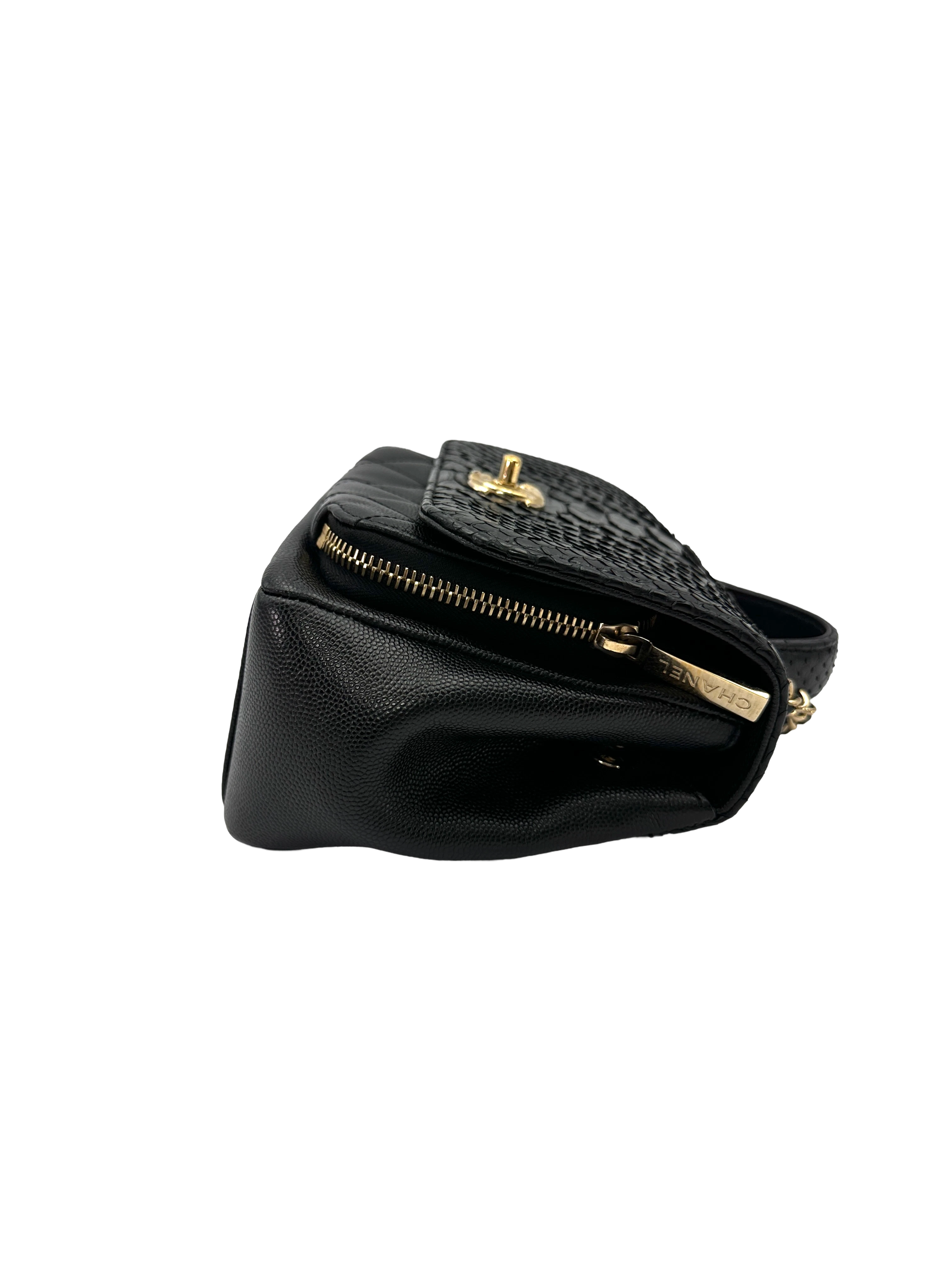 Chanel Black Python Leather Business Affinity Top Handle Bag(26***95) CC2555