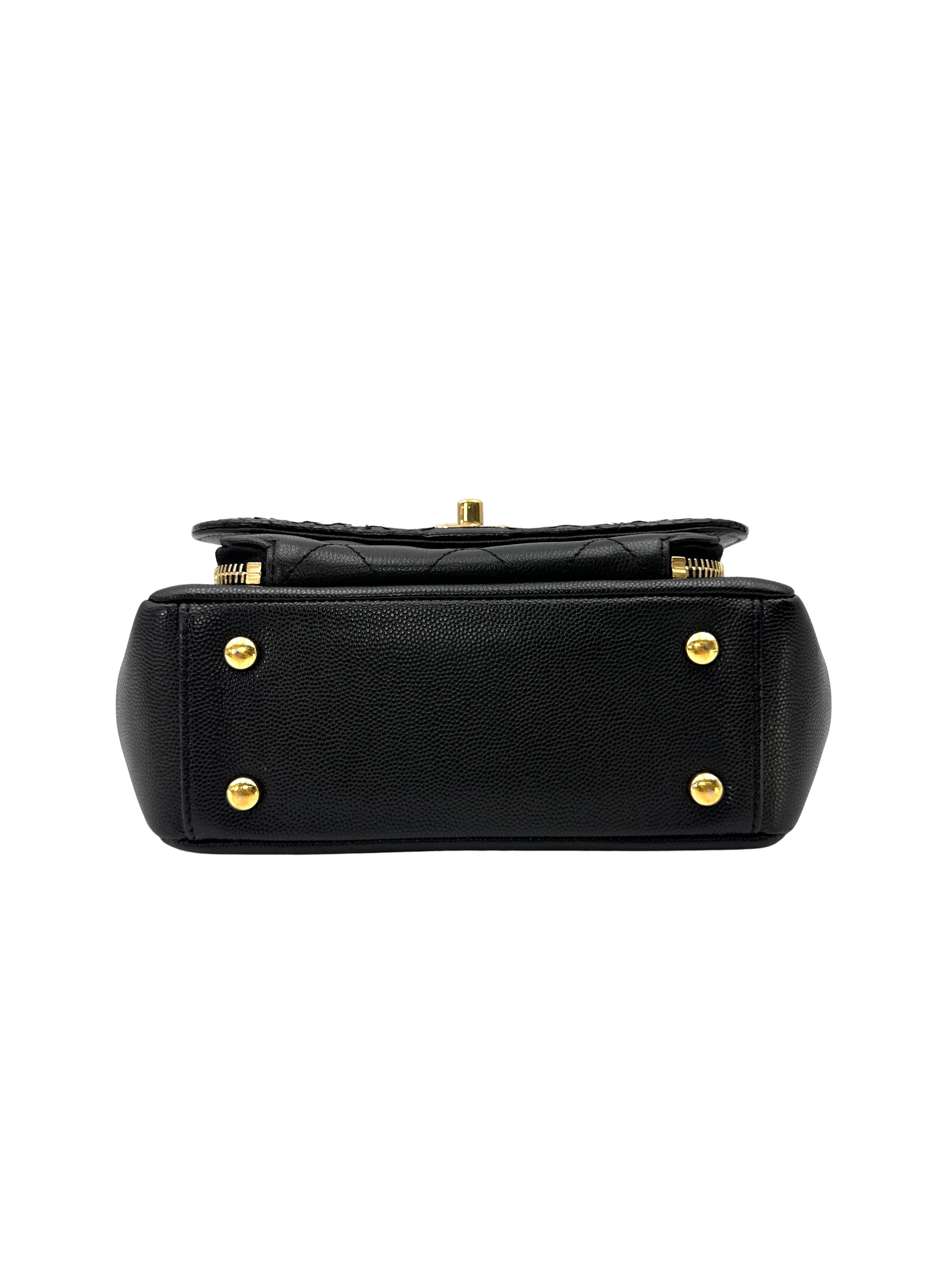 Chanel Black Python Leather Business Affinity Top Handle Bag(26***95) CC2555