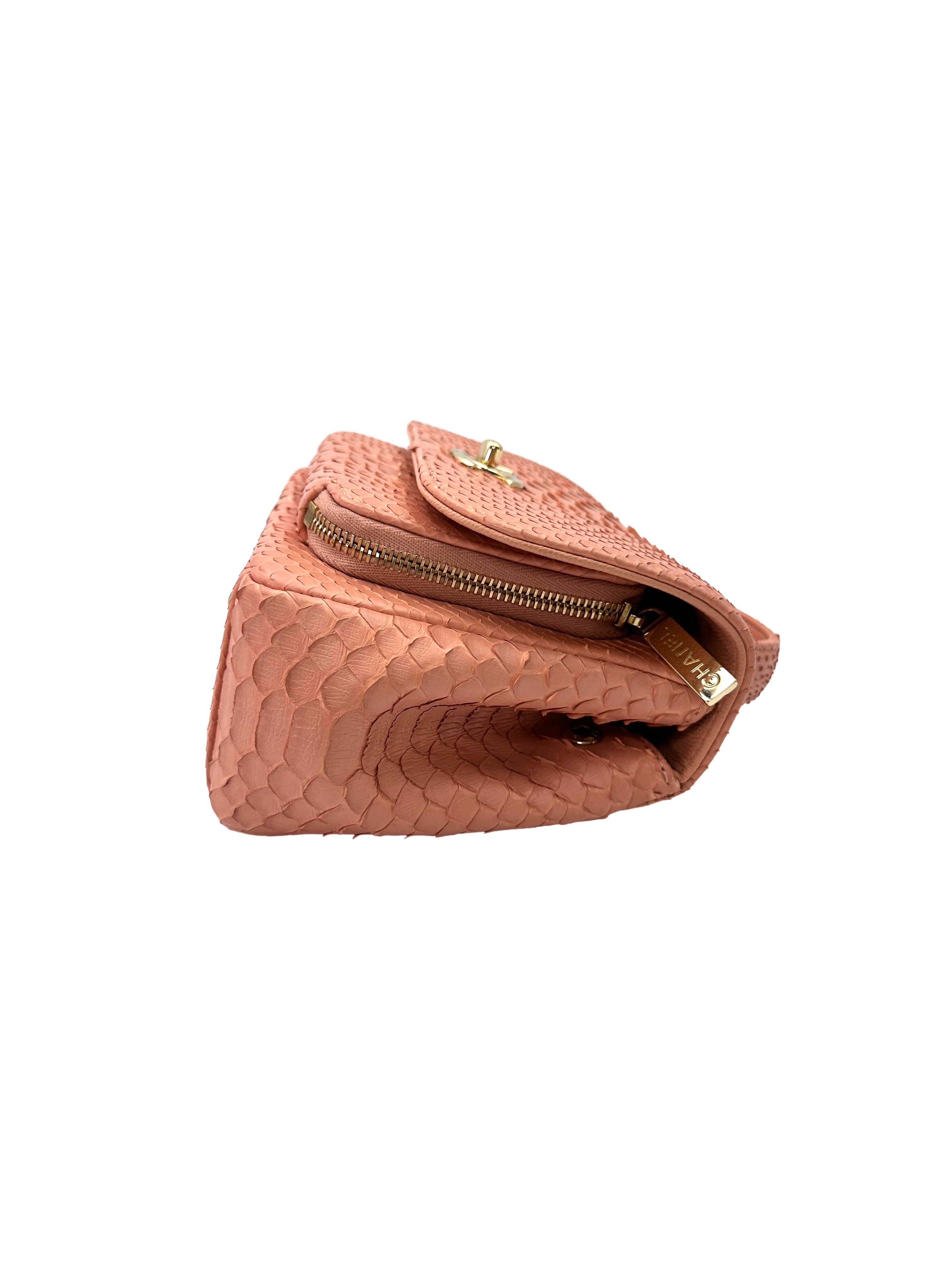 Chanel Pink Python Leather Business Affinity Top Handle Bag(27***25) CC2552
