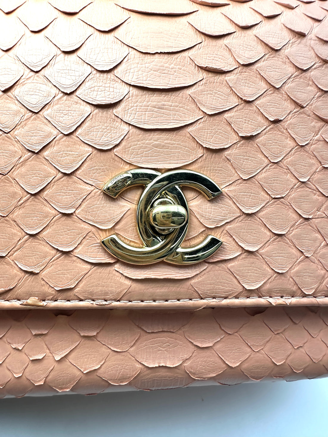 Chanel Pink Python Leather Business Affinity Top Handle Bag(27***25) CC2552