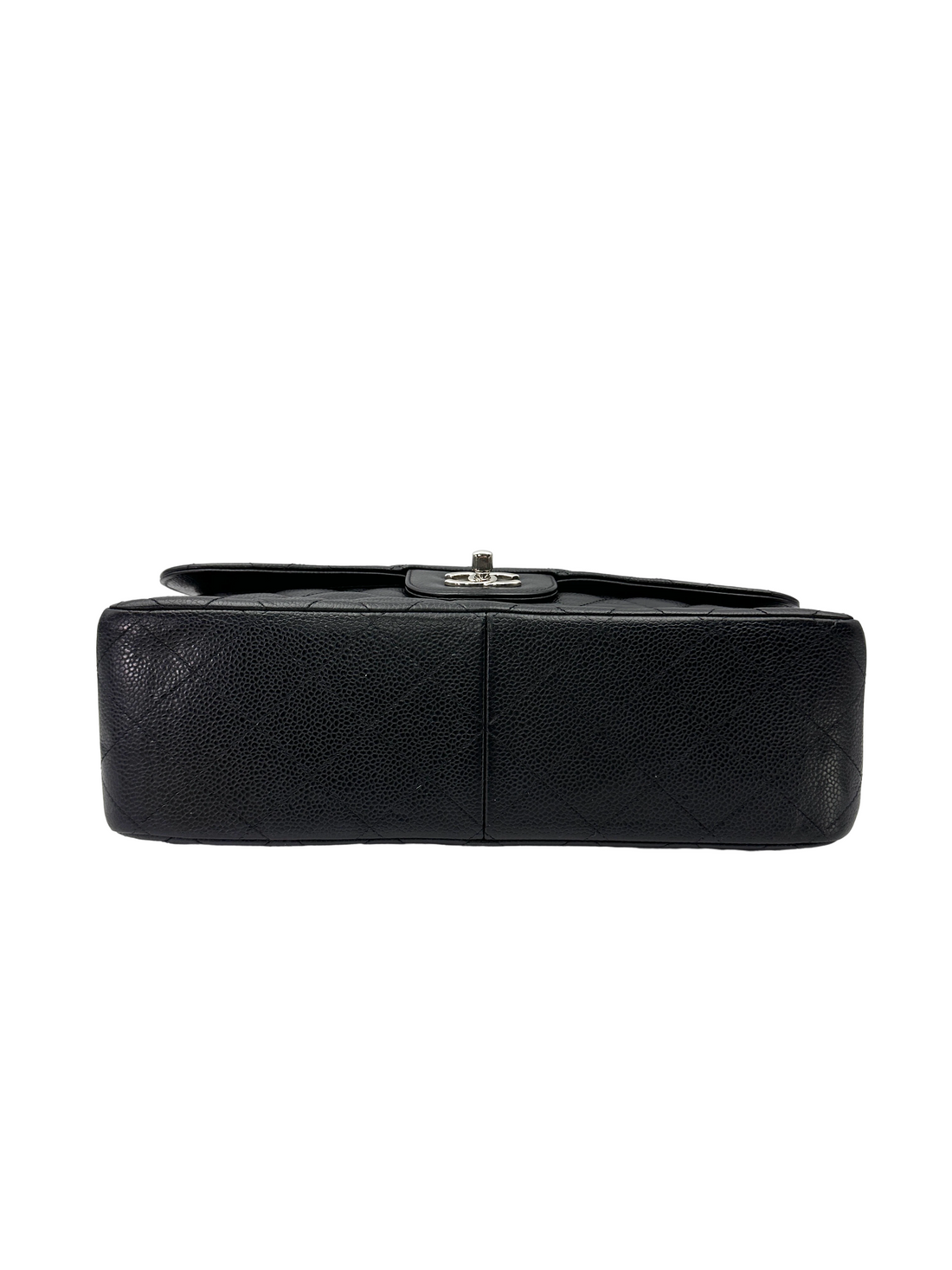 Chanel Classic Flap Black Quilted Leather Jumbo Shoulder Bag With Silver Buckle(19***29) CC2539