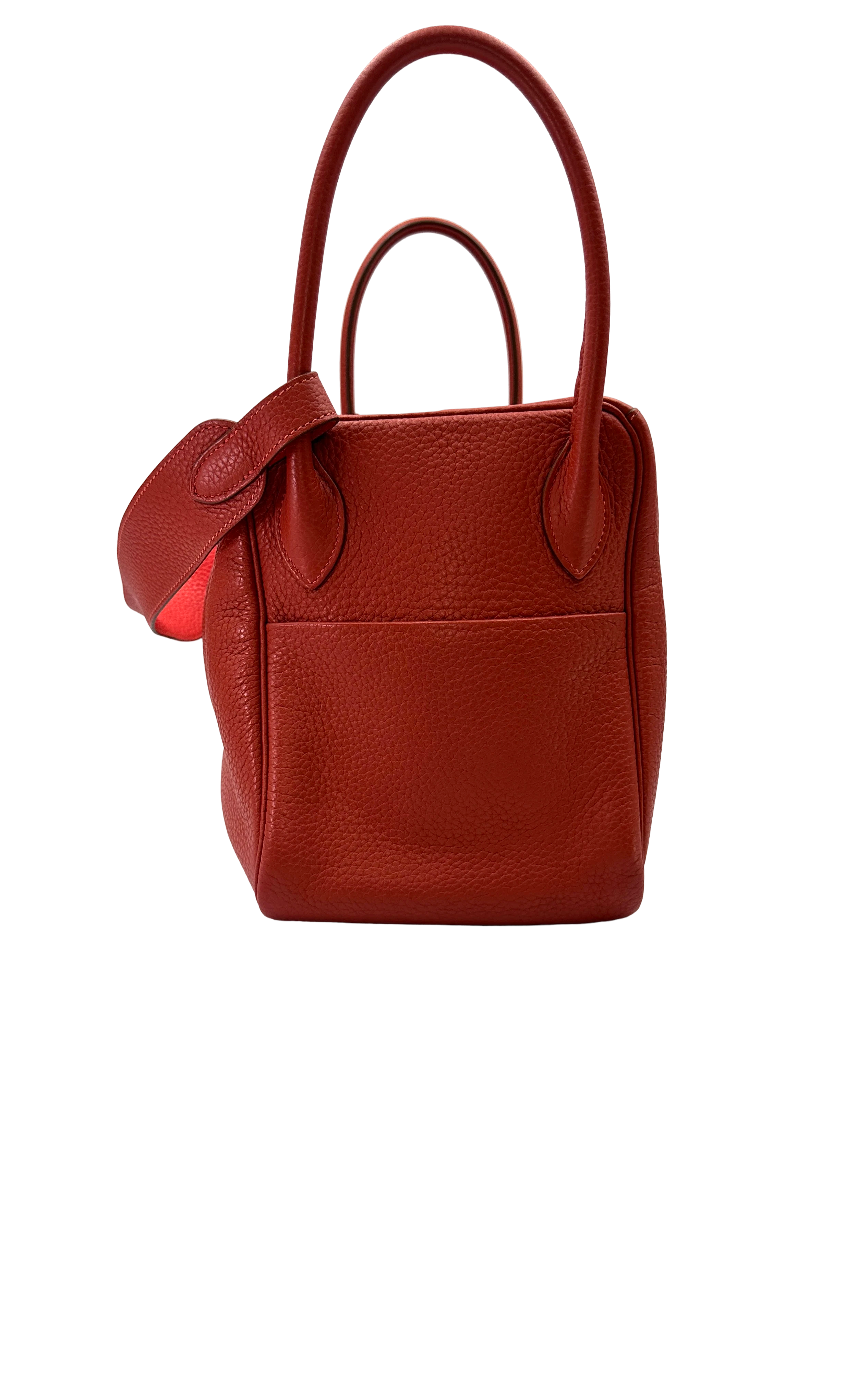 Hermes Lindy34 Red Leather Handle Bag HR179