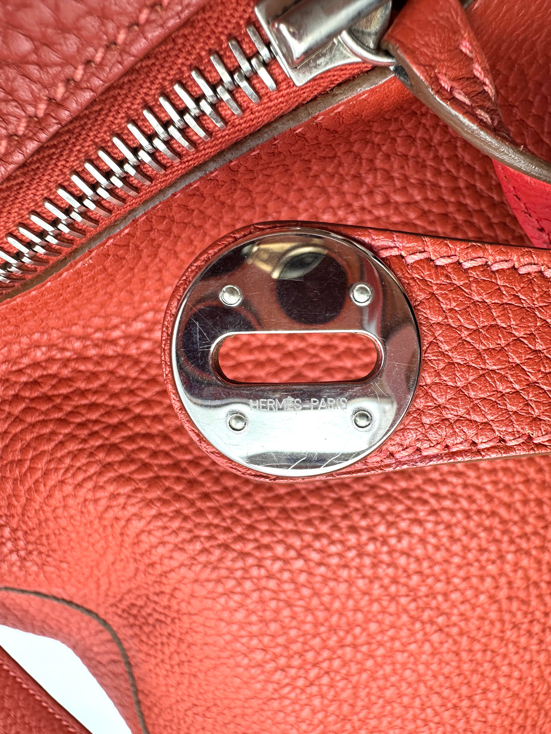 Hermes Lindy34 Red Leather Handle Bag HR179