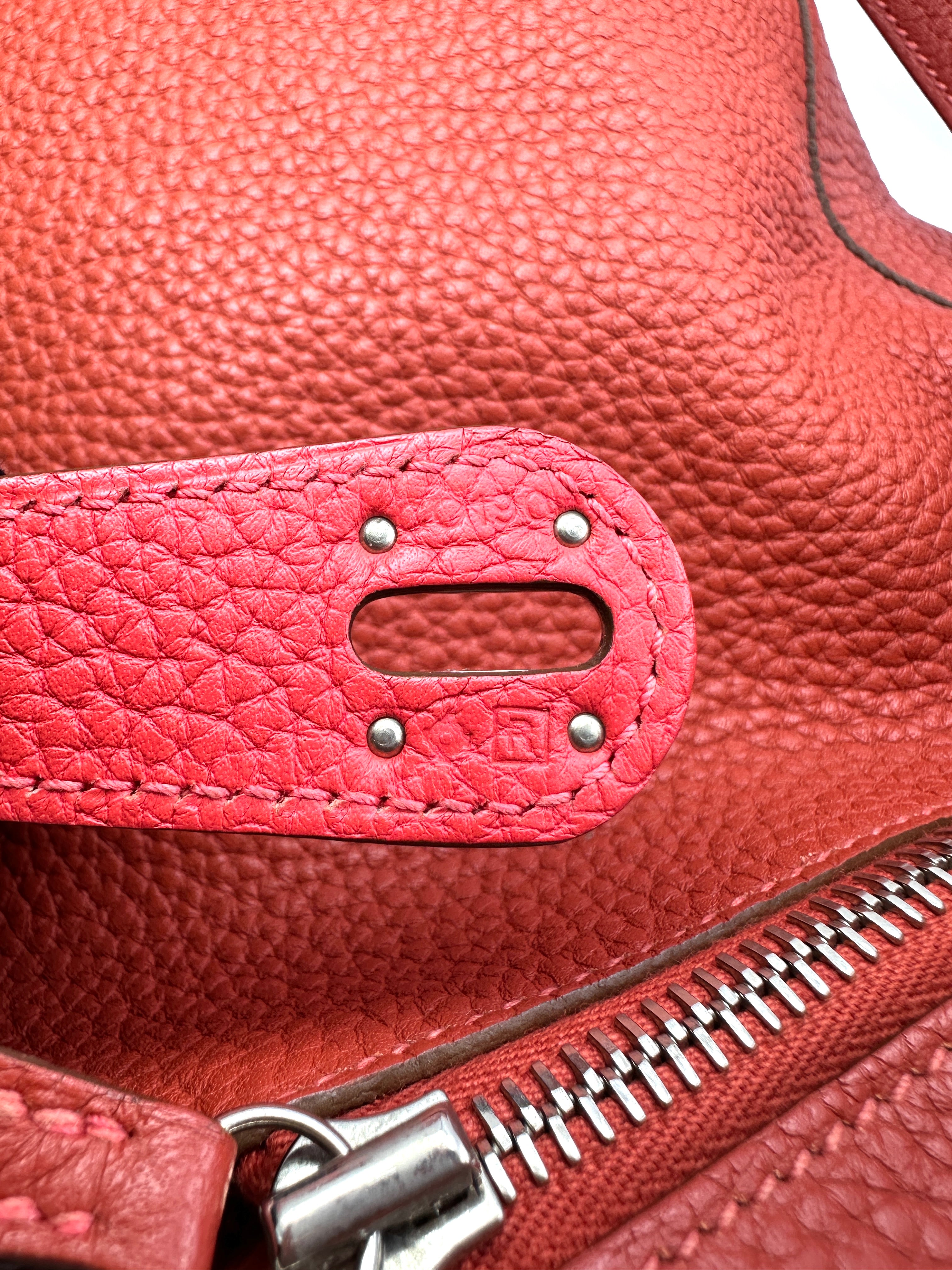 Hermes Lindy34 Red Leather Handle Bag HR179