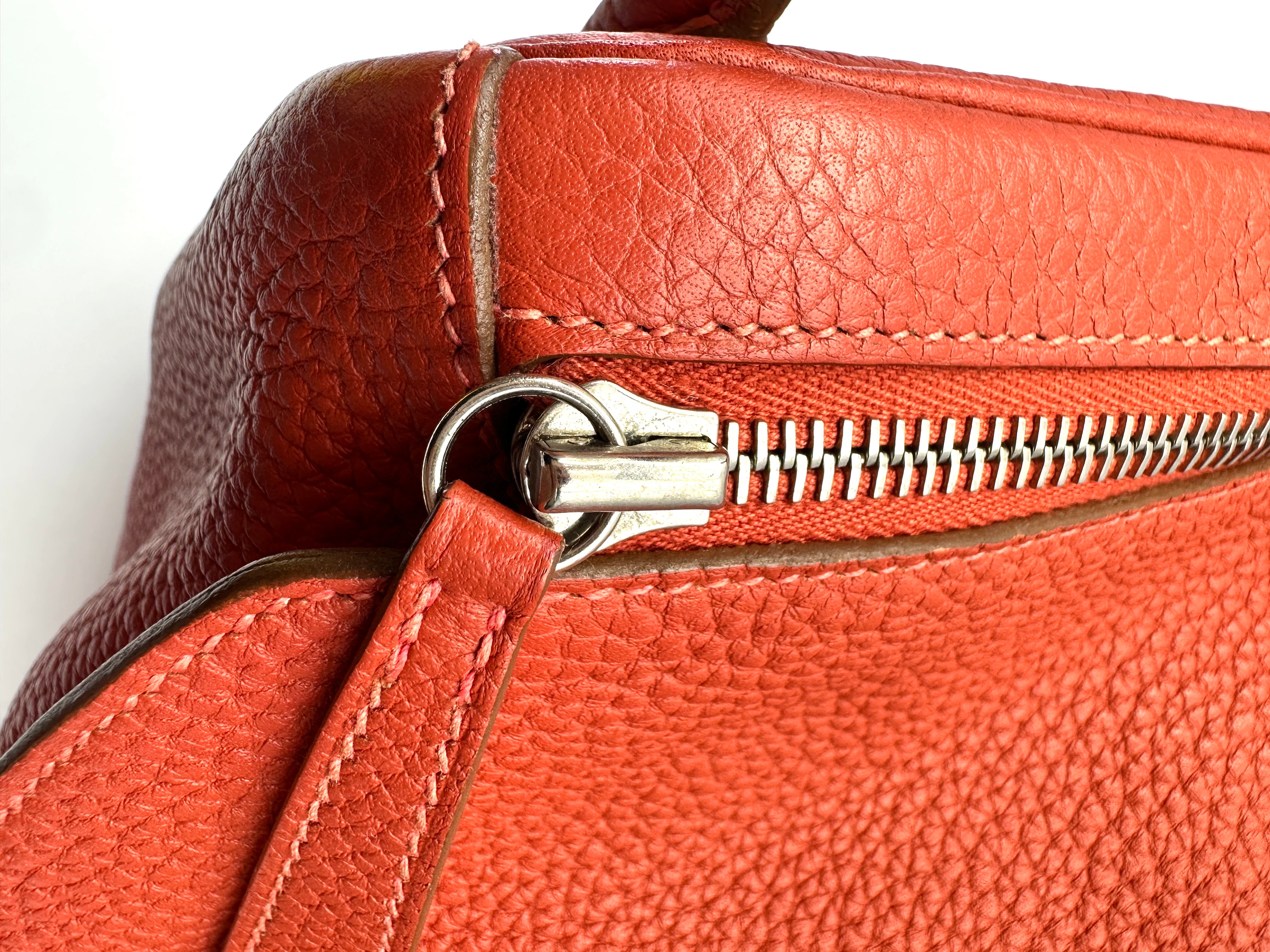 Hermes Lindy34 Red Leather Handle Bag HR179