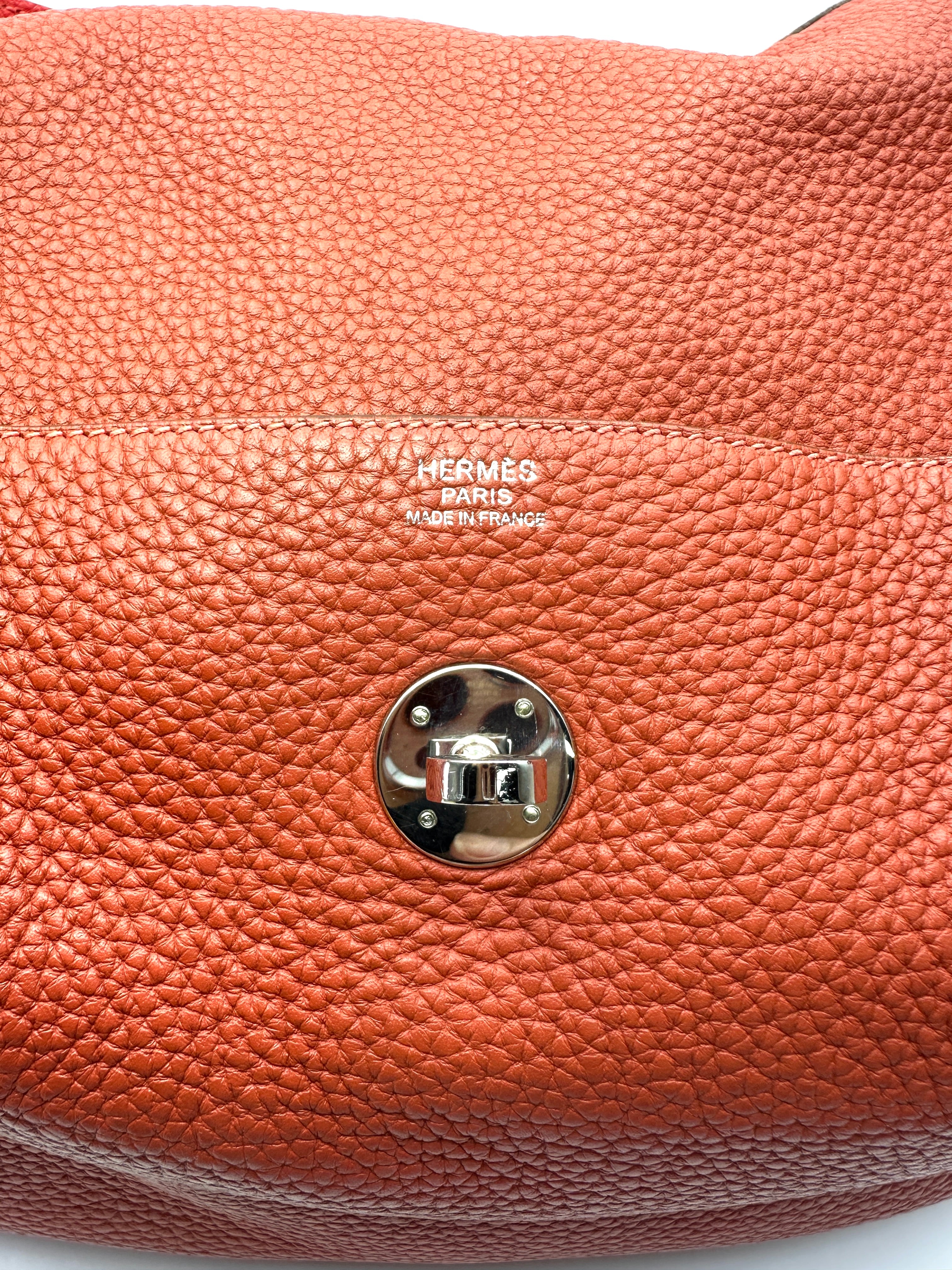 Hermes Lindy34 Red Leather Handle Bag HR179
