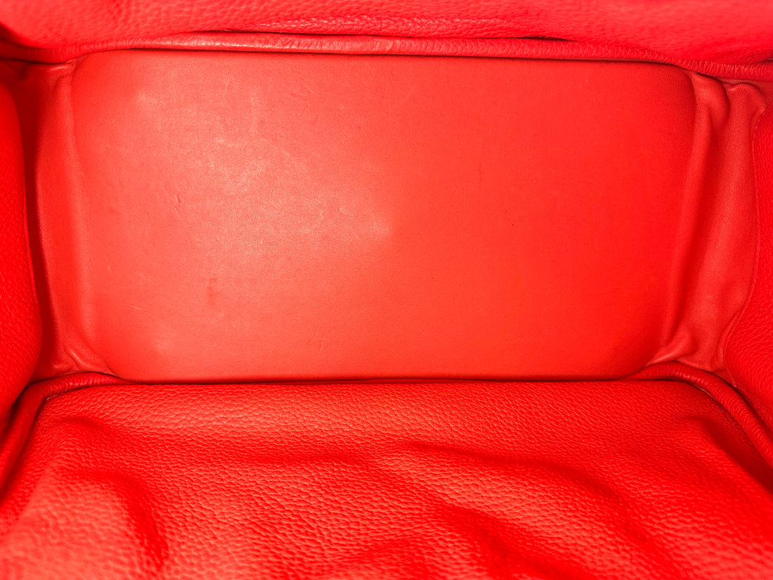 Hermes Lindy34 Red Leather Handle Bag HR179