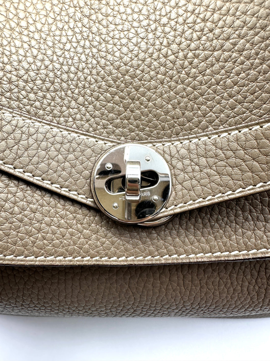 Hermes Lindy34 Grey Leather Handle Bag HR180