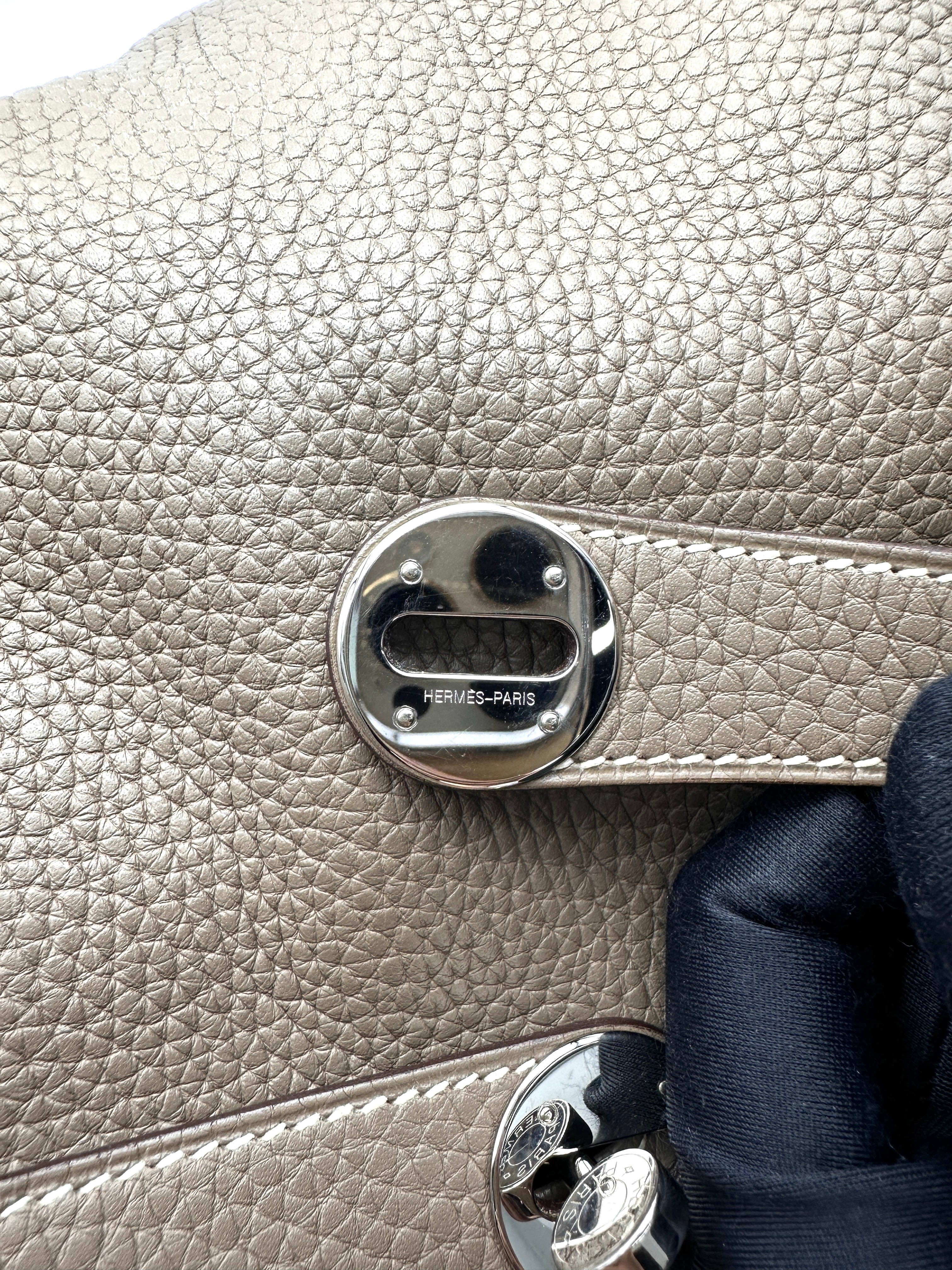 Hermes Lindy34 Grey Leather Handle Bag HR180