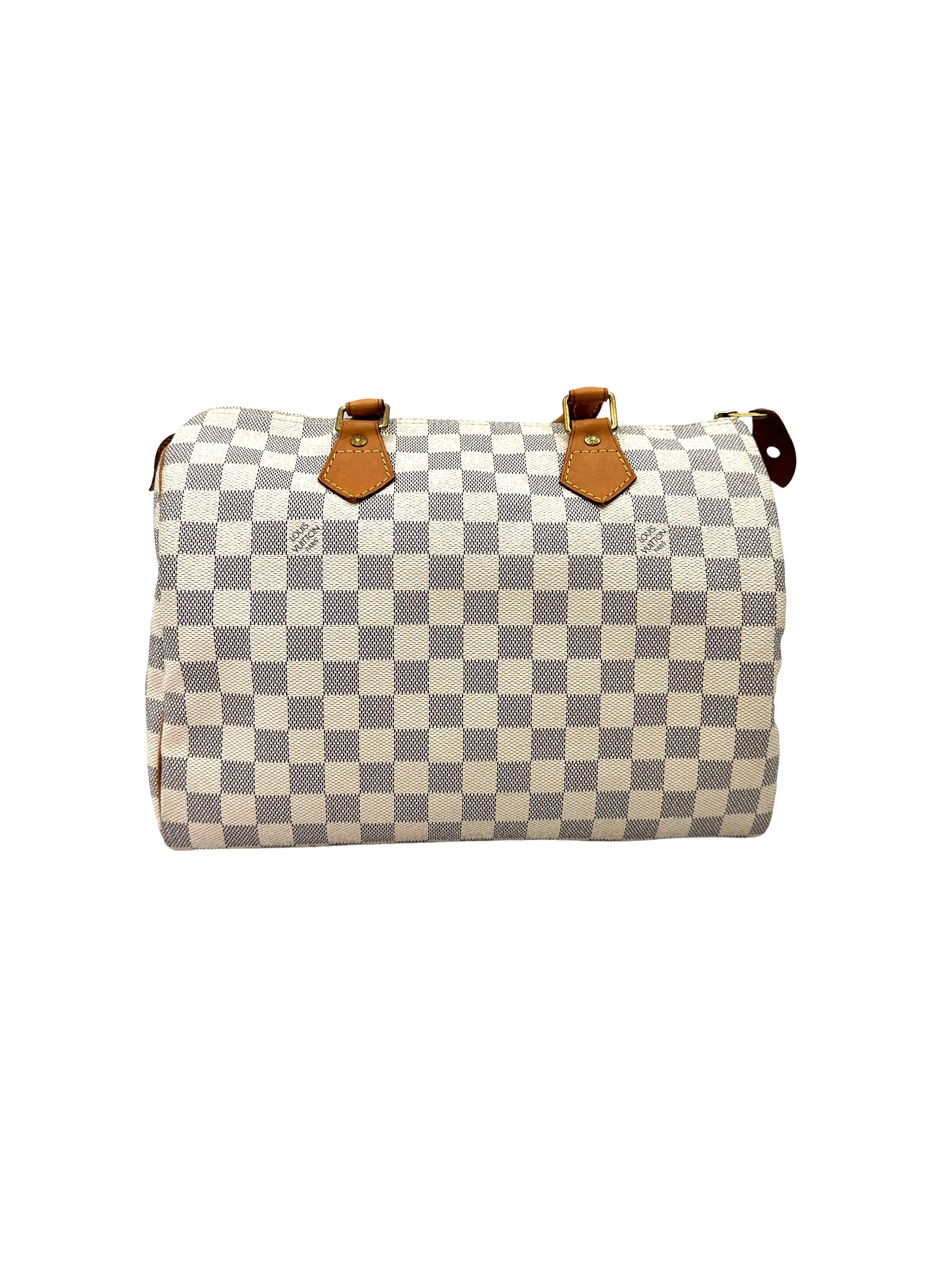 Louis Vuitton Speedy30 White Damier Ebene Handle Bag LV3317