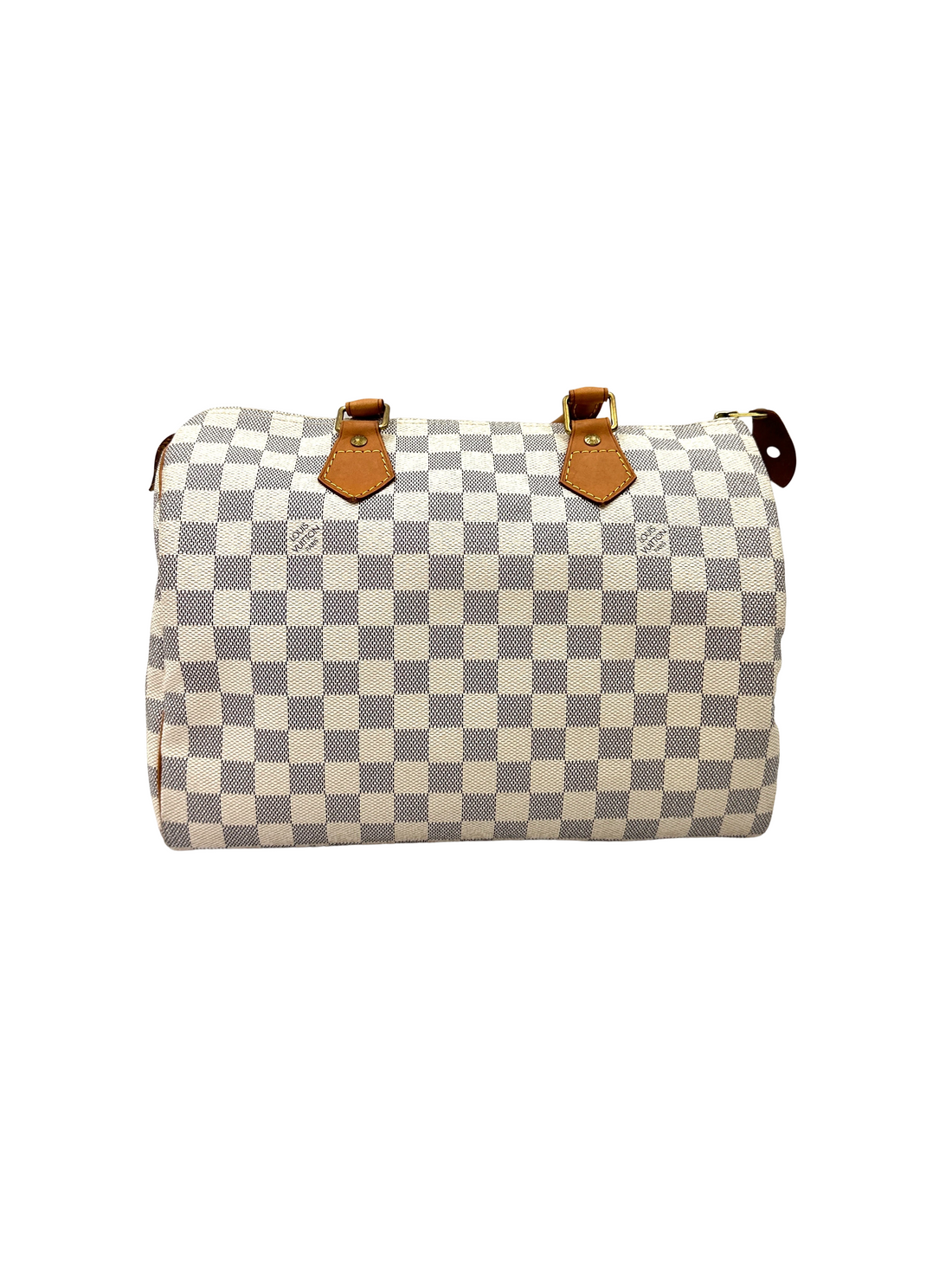 Louis Vuitton Speedy30 White Damier Ebene Handle Bag LV3317