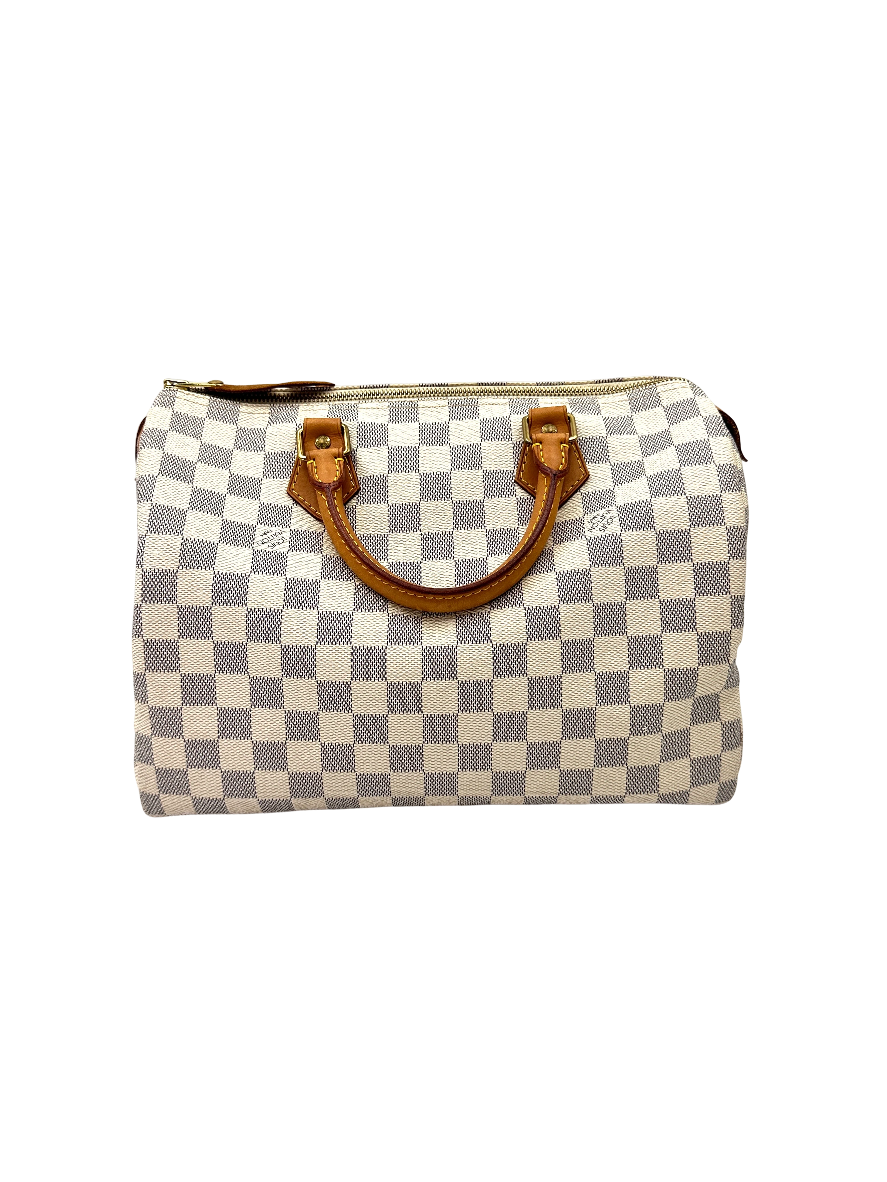 Louis Vuitton Speedy30 White Damier Ebene Handle Bag LV3317