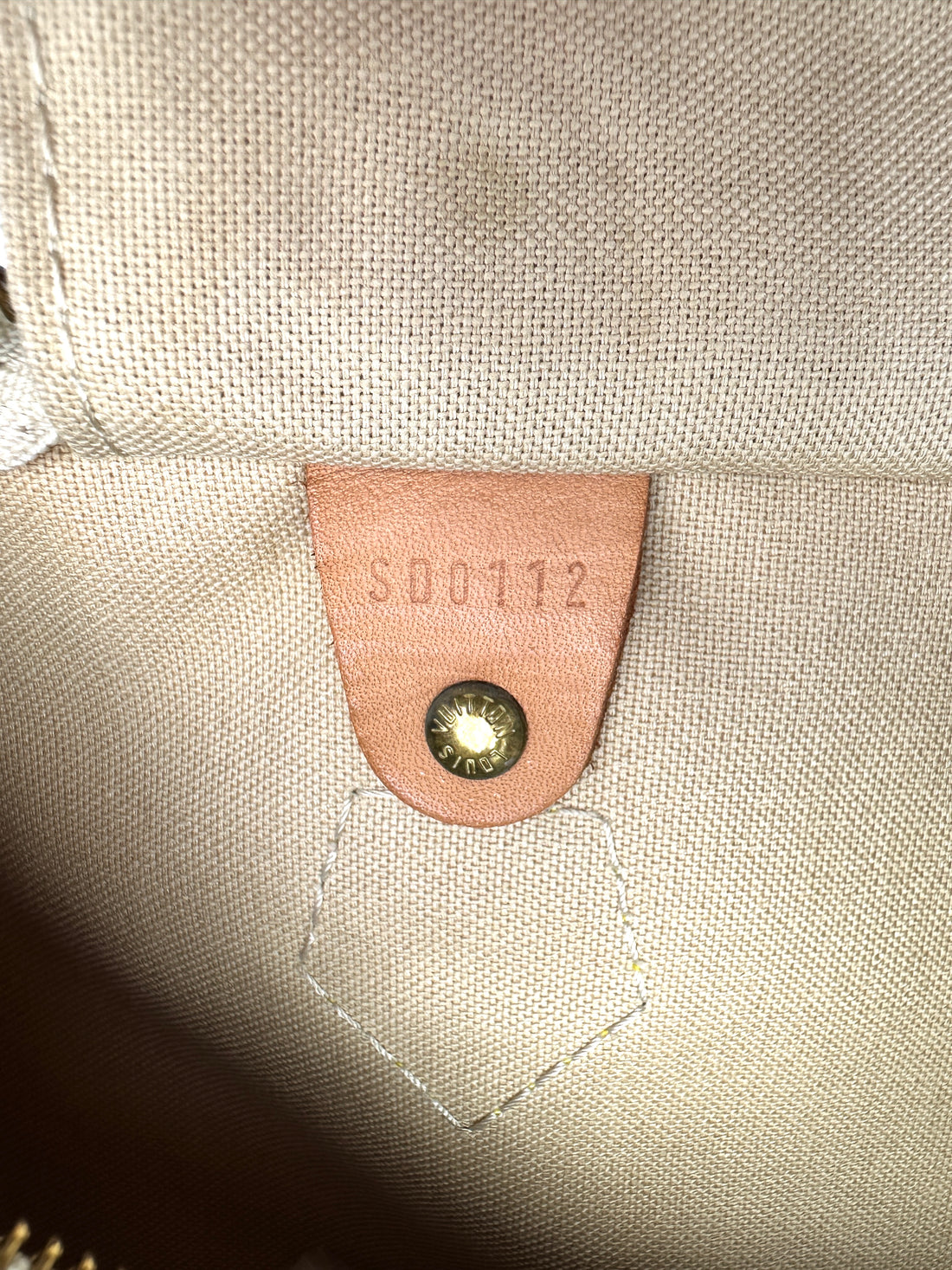 Louis Vuitton Speedy30 White Damier Ebene Handle Bag LV3317