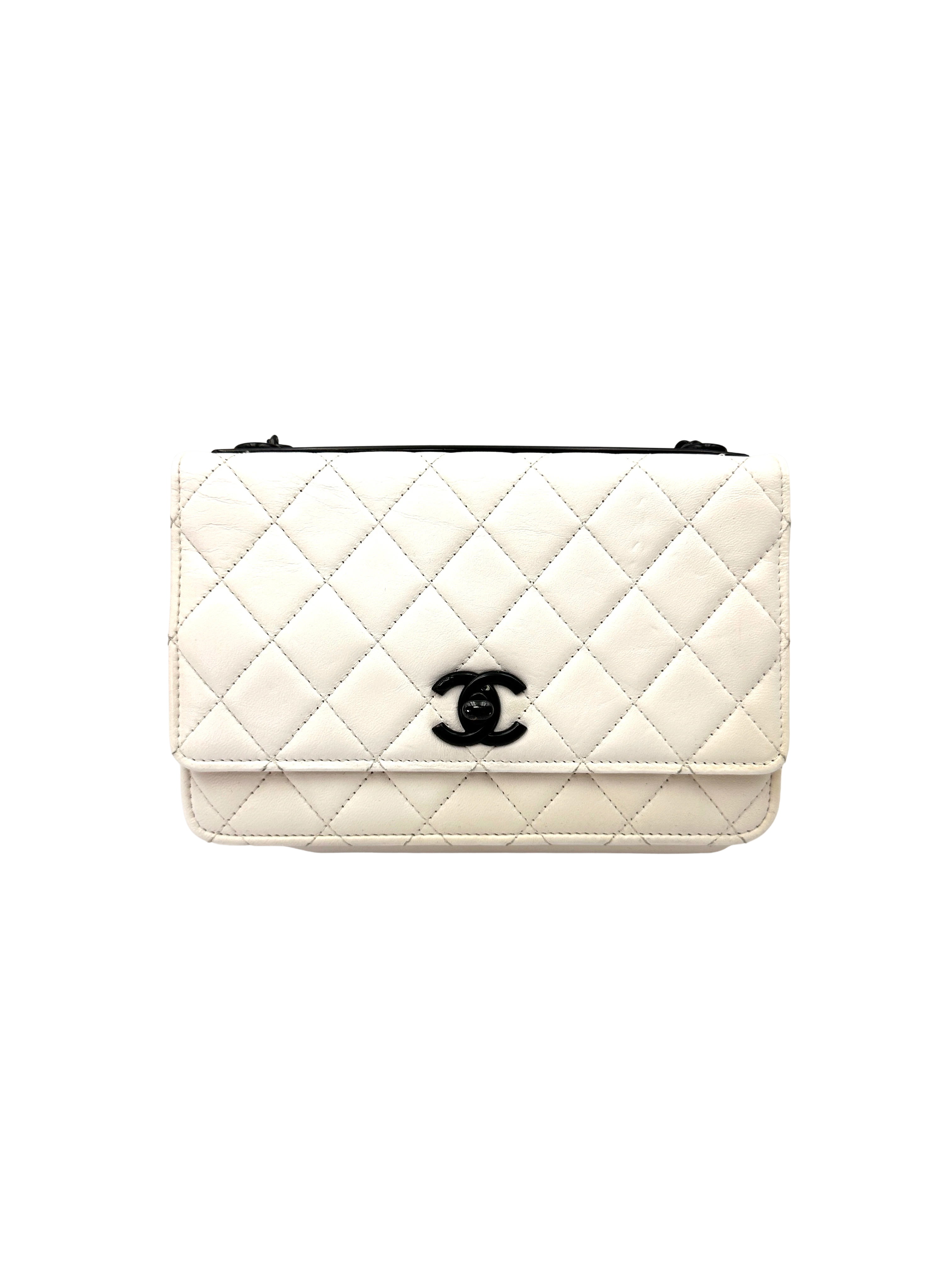 Chanel Trendy CC White Quilted Leather Wallet On Chain(H7***CH) IRIS269