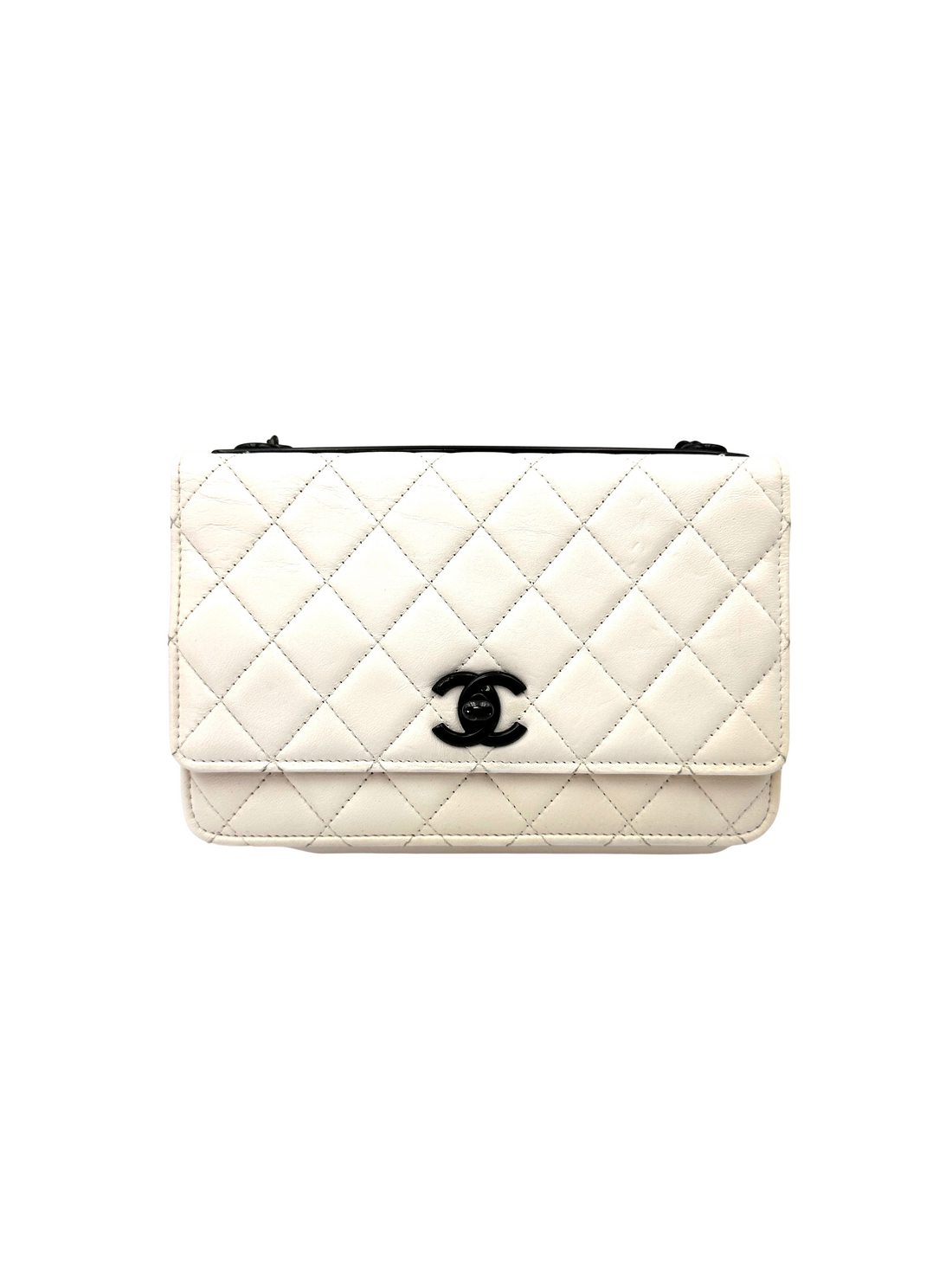 Chanel Trendy CC White Quilted Leather Wallet On Chain(H7***CH) IRIS269
