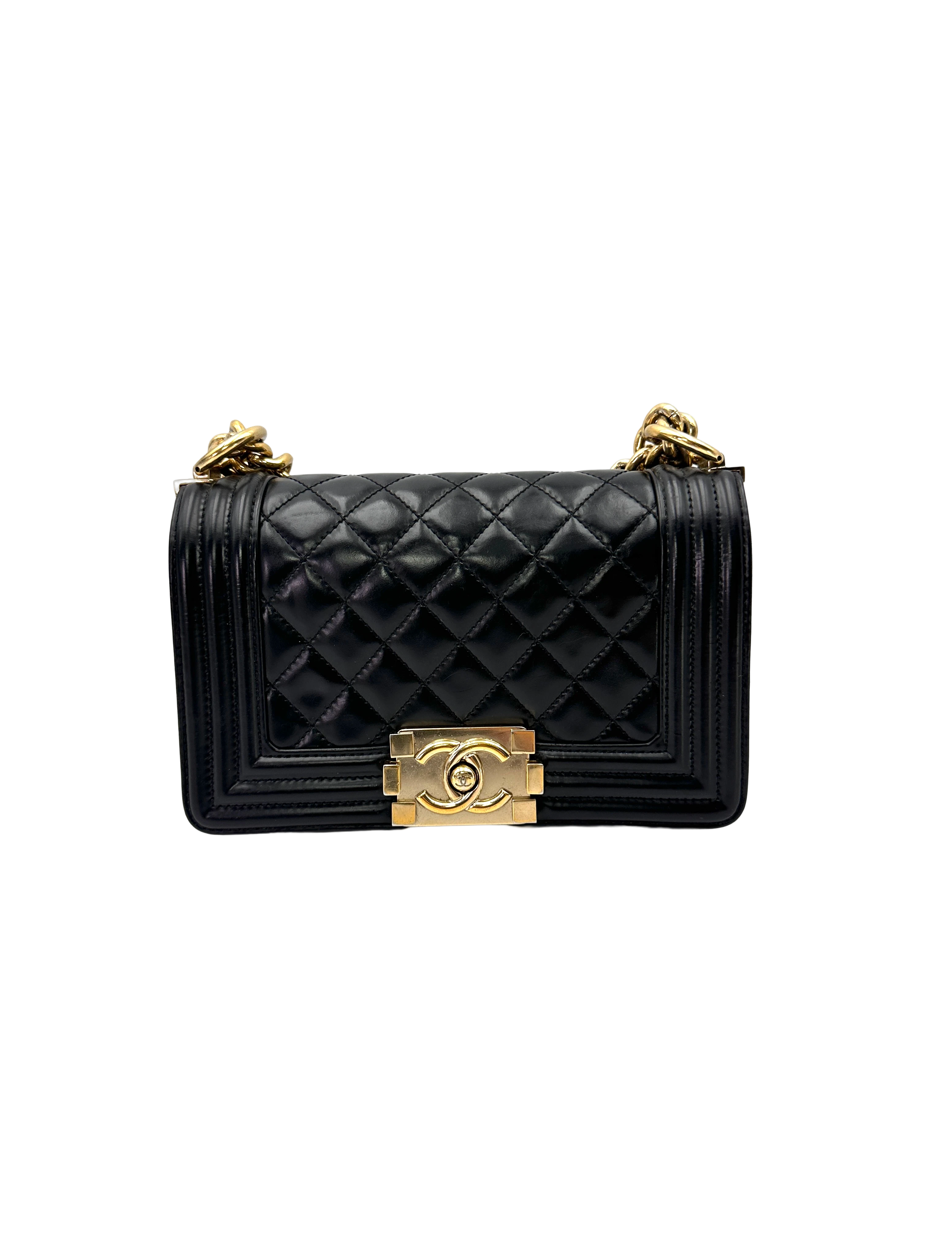 Chanel LeBoy Black Quilted Leather Small Size Flap Bag(22***52) CC2543