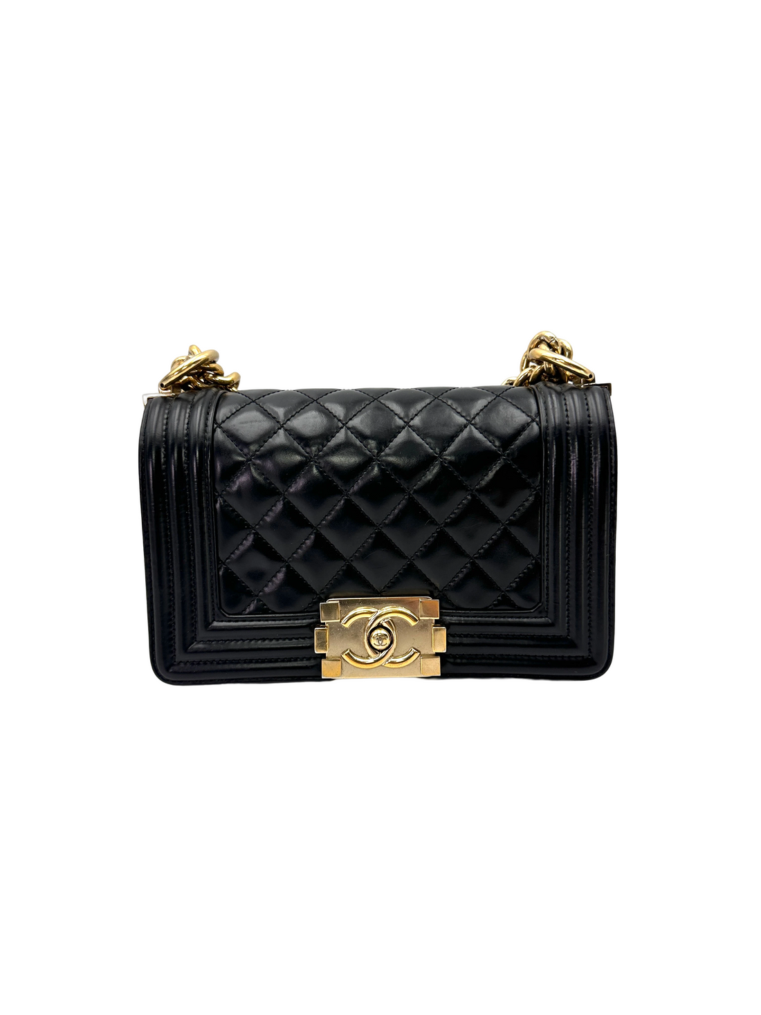 Chanel LeBoy Black Quilted Leather Small Size Flap Bag(22***52) CC2543