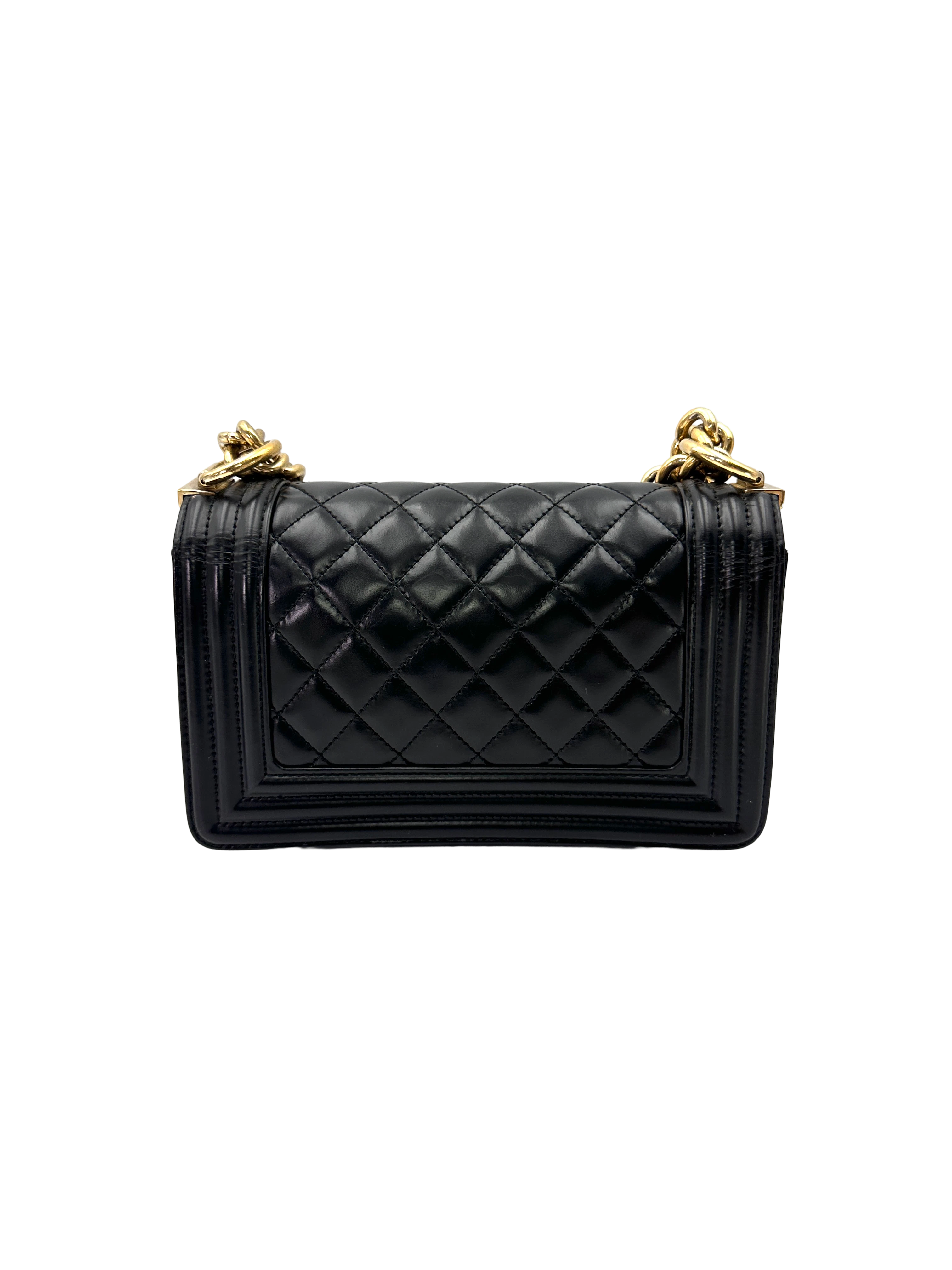 Chanel LeBoy Black Quilted Leather Small Size Flap Bag(22***52) CC2543