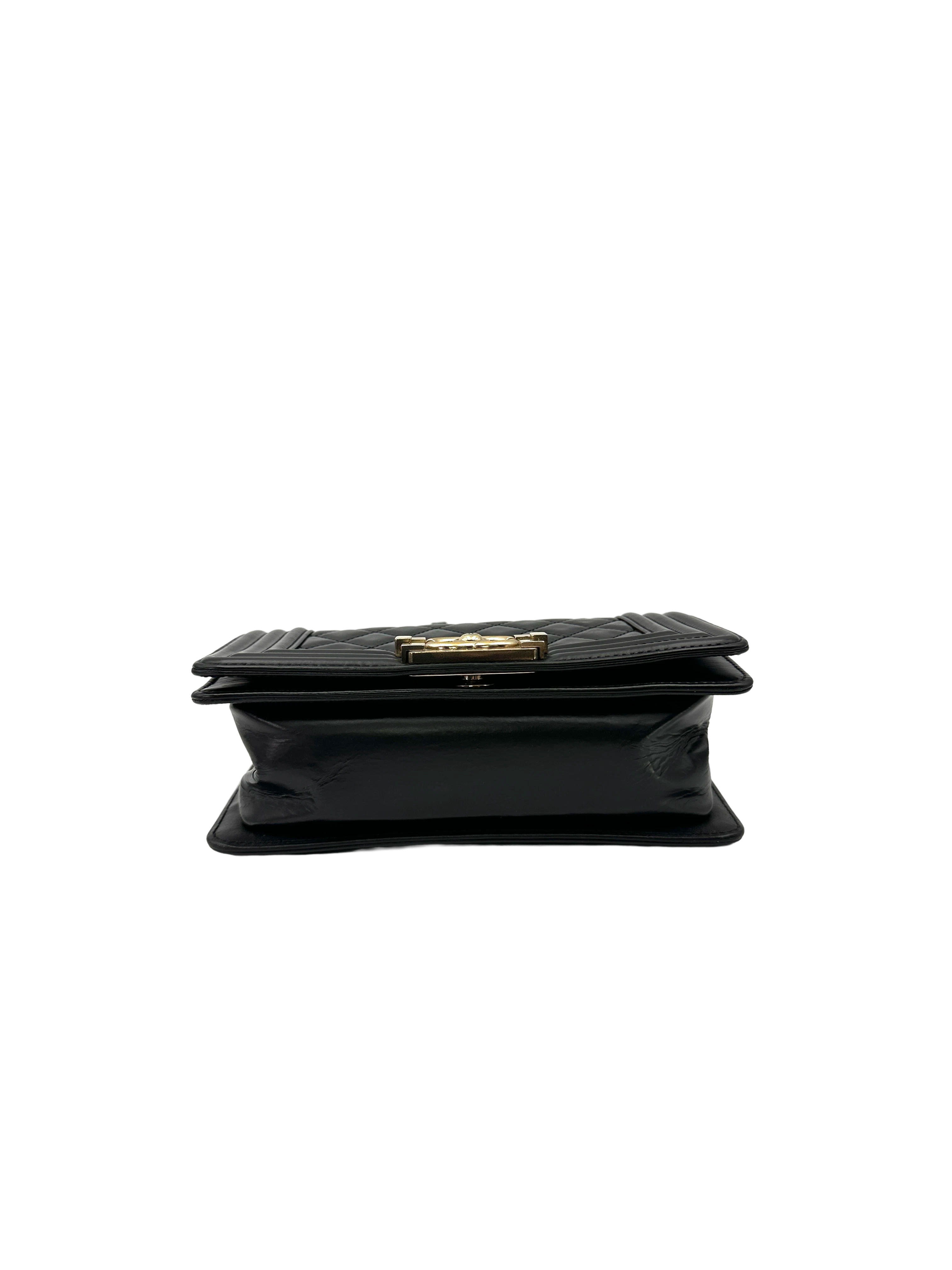 Chanel LeBoy Black Quilted Leather Small Size Flap Bag(22***52) CC2543