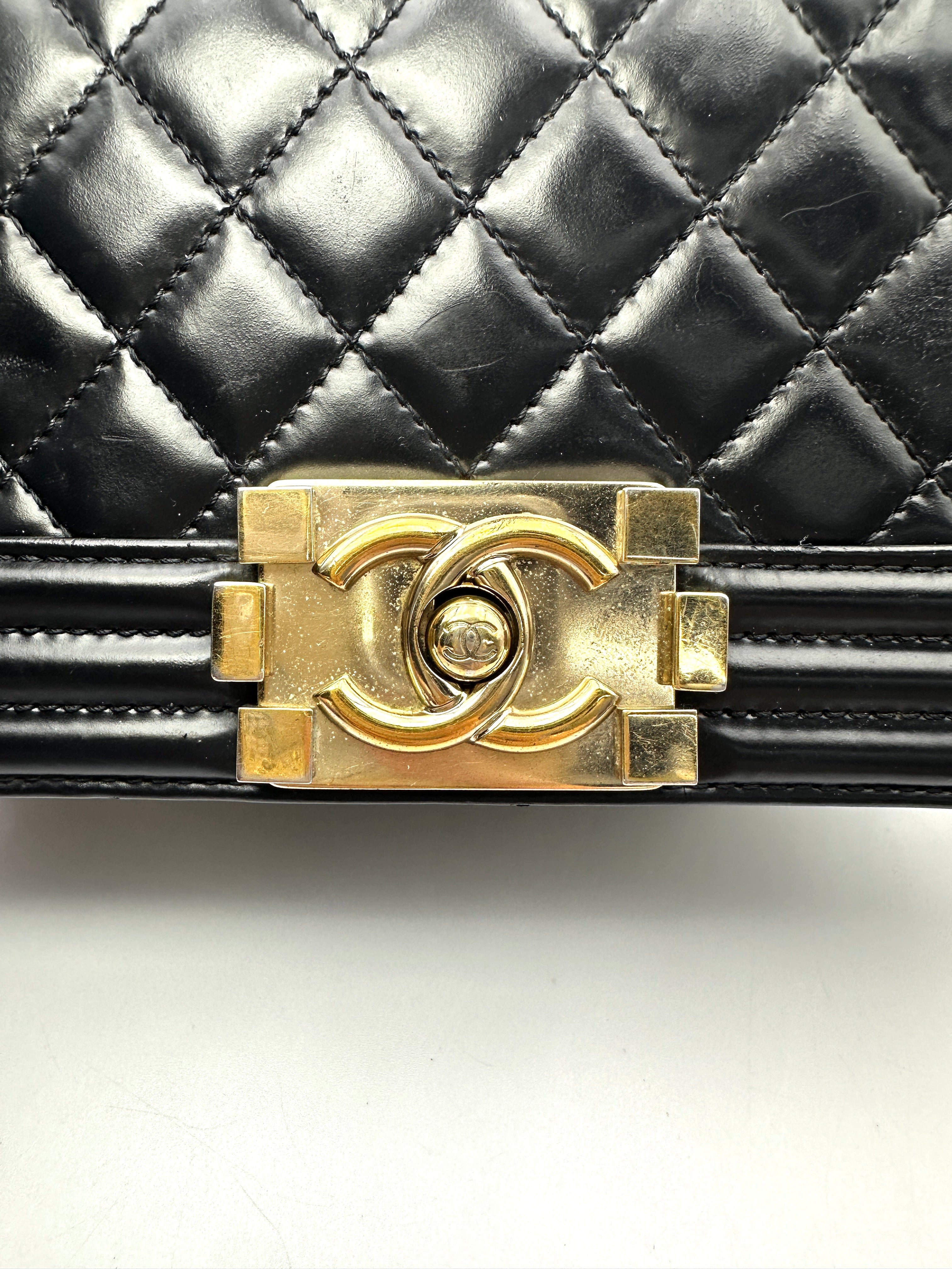 Chanel LeBoy Black Quilted Leather Small Size Flap Bag(22***52) CC2543