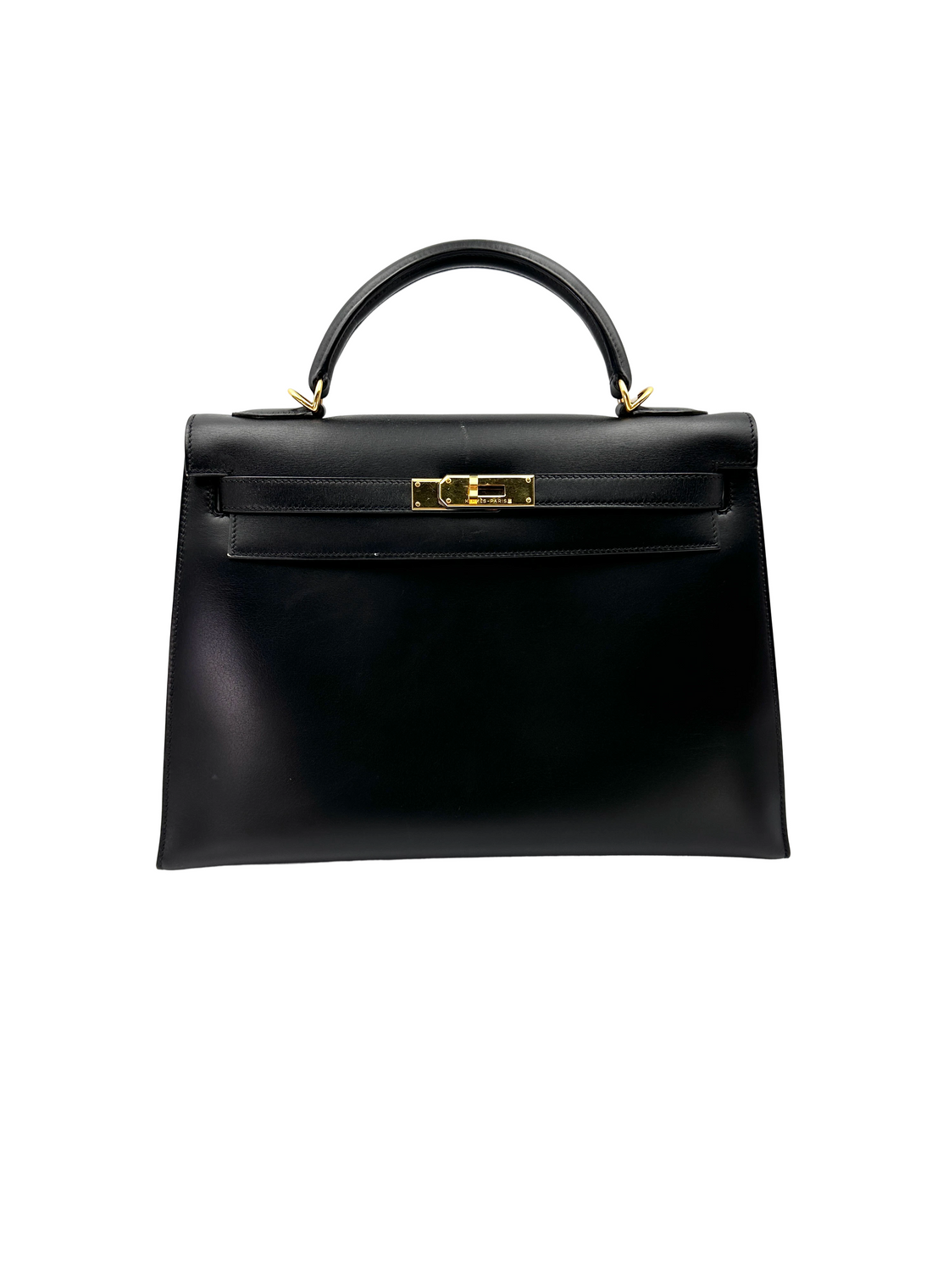 Hermes Kelly32 Black Leather Handle Bag HR181