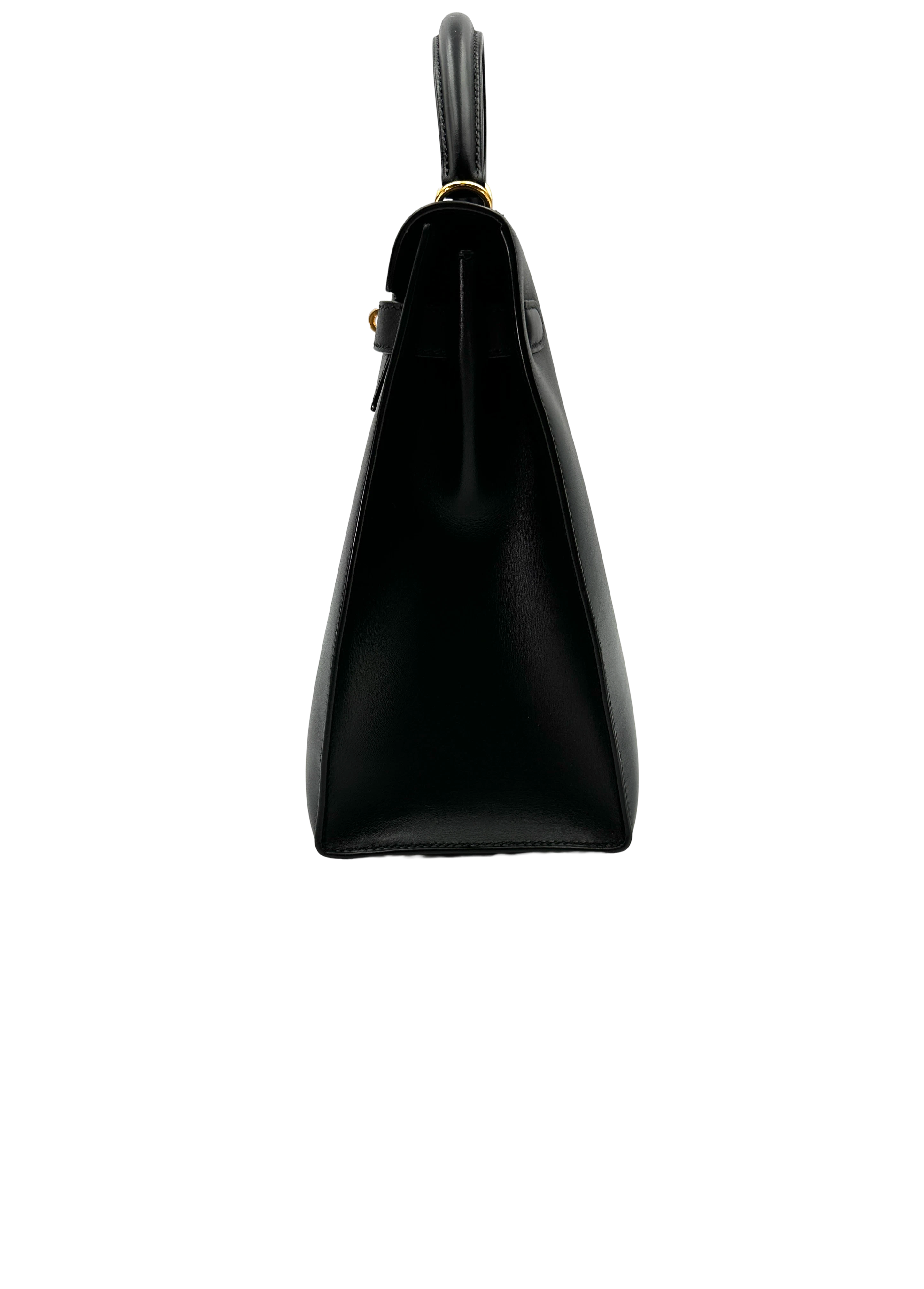 Hermes Kelly32 Black Leather Handle Bag HR181