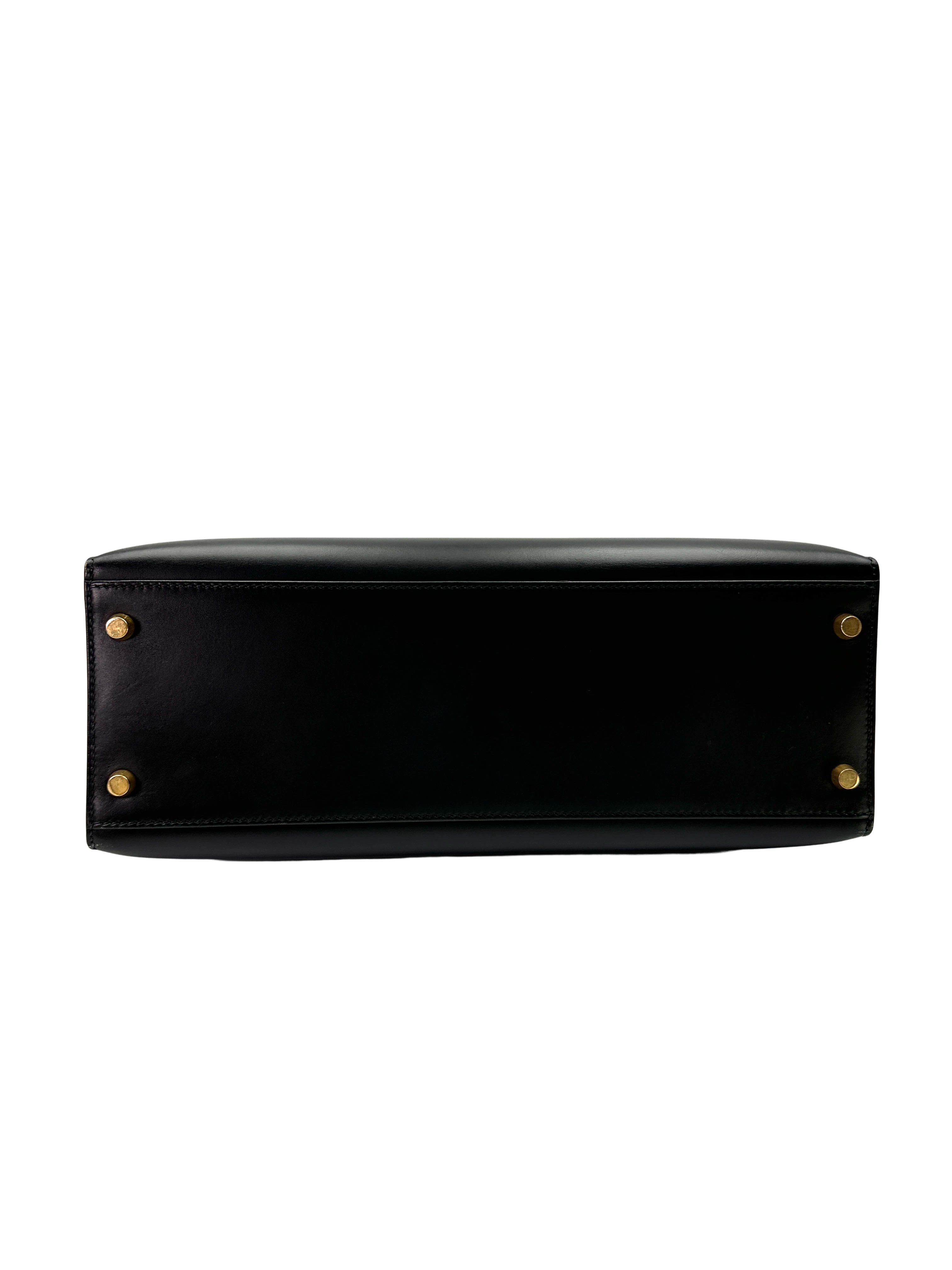 Hermes Kelly32 Black Leather Handle Bag HR181