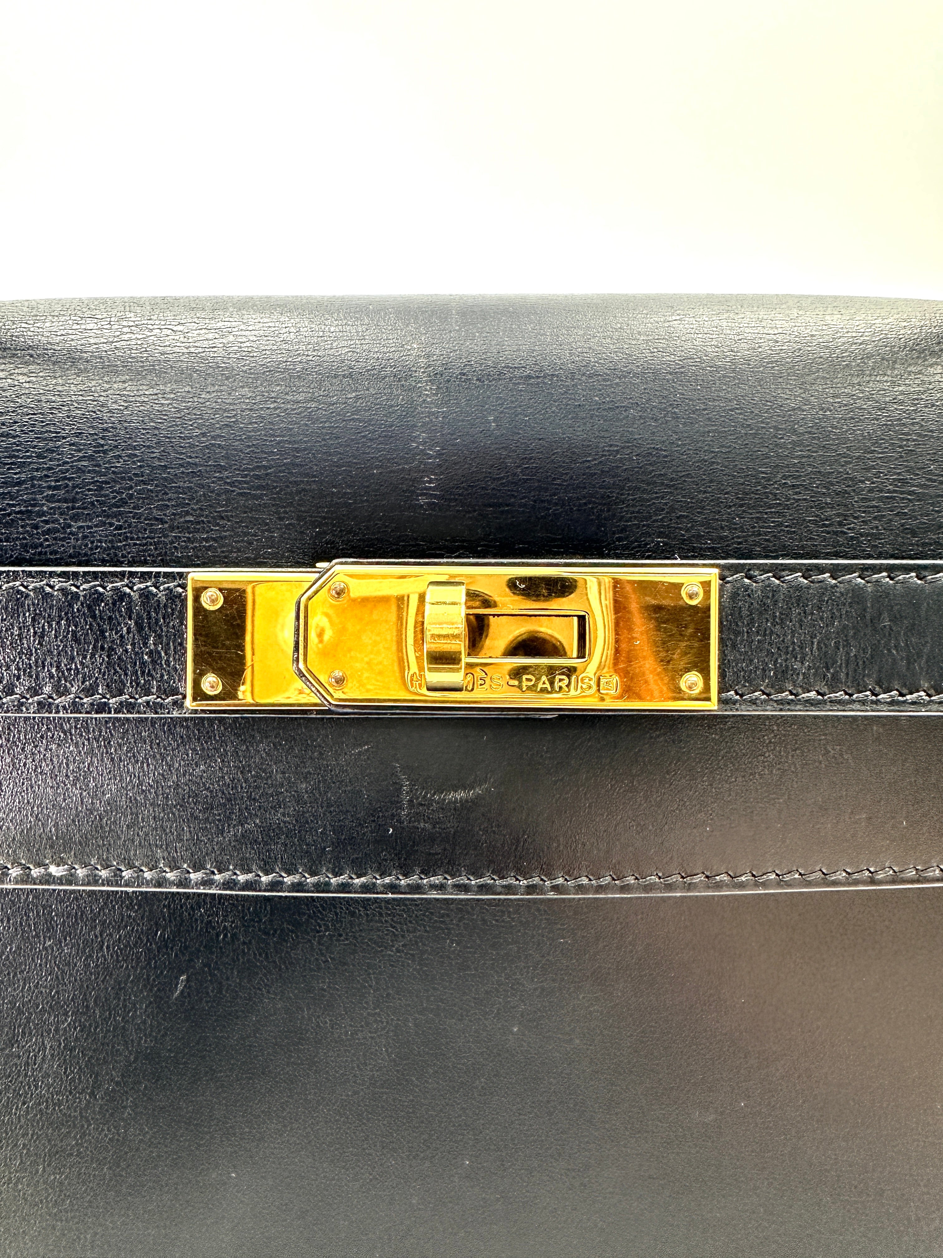 Hermes Kelly32 Black Leather Handle Bag HR181