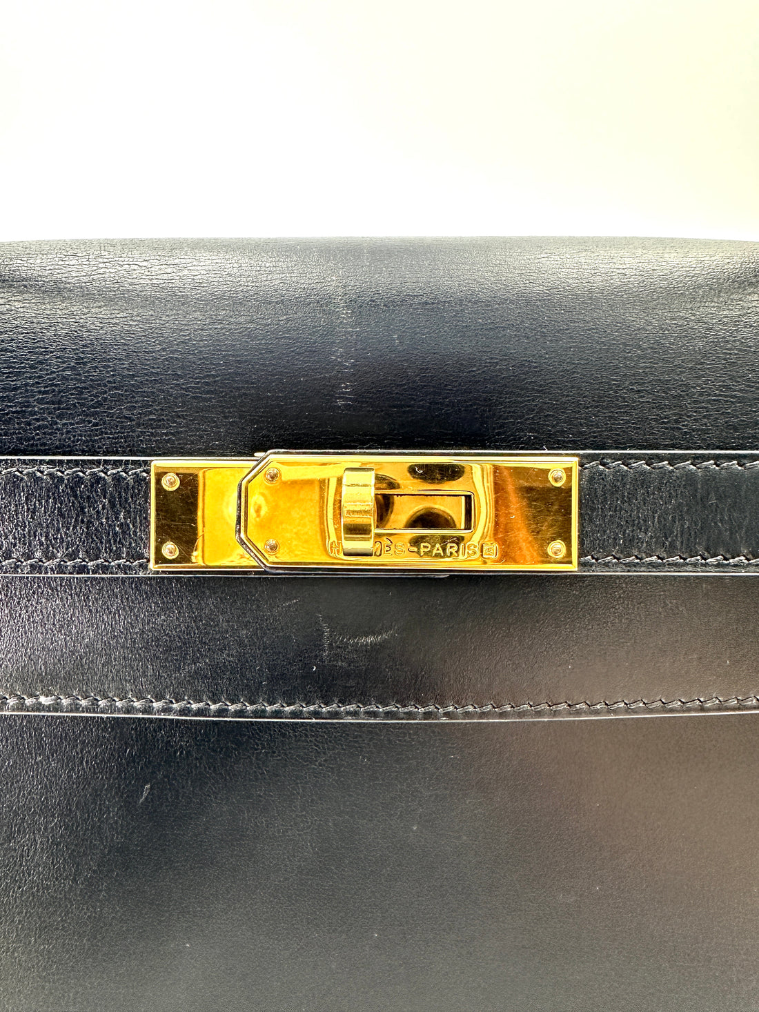 Hermes Kelly32 Black Leather Handle Bag HR181