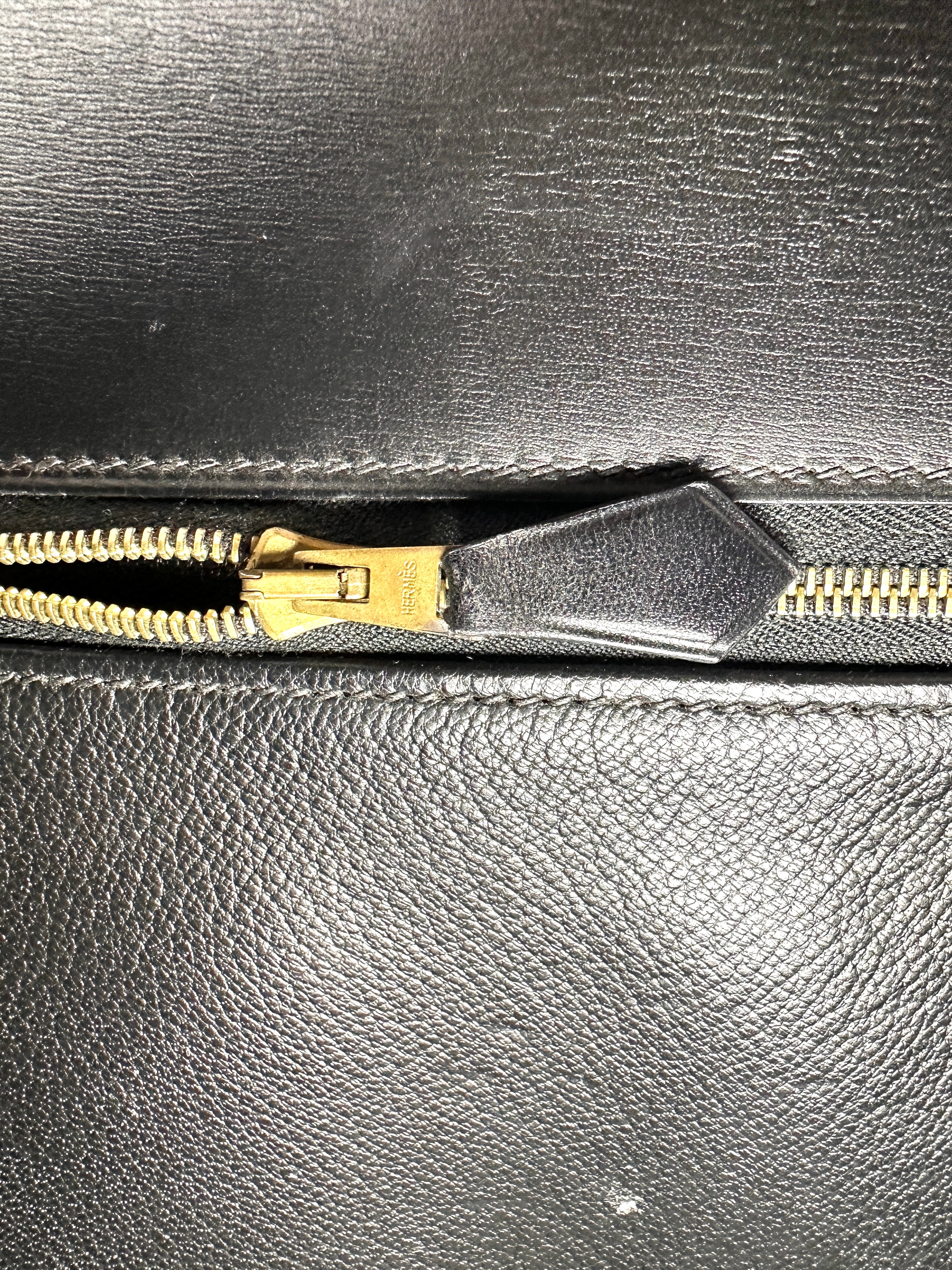 Hermes Kelly32 Black Leather Handle Bag HR181