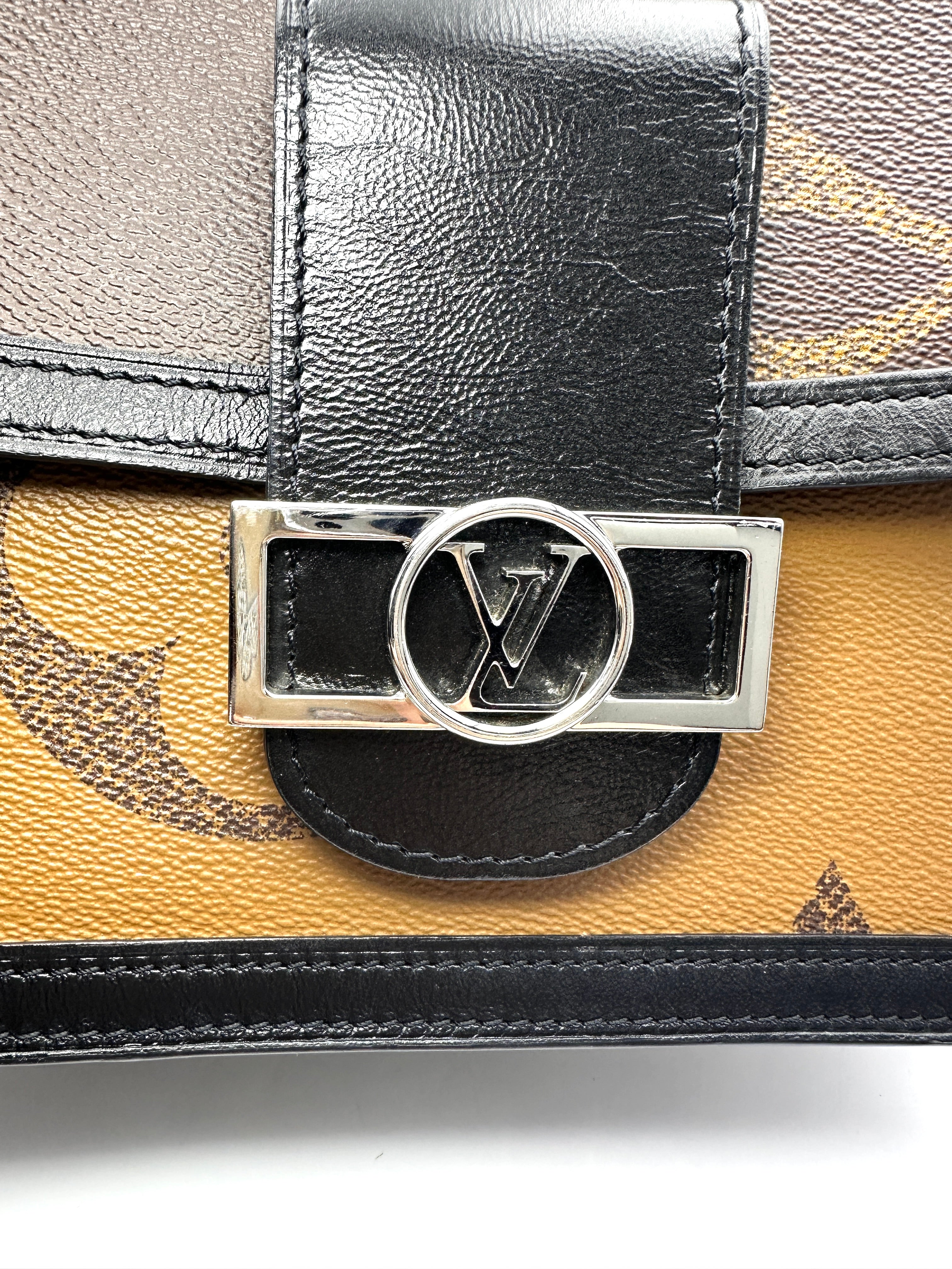 Louis Vuitton Dauphine MM Monogram Giant Reverse Canvas Shoulder Bag LV3319