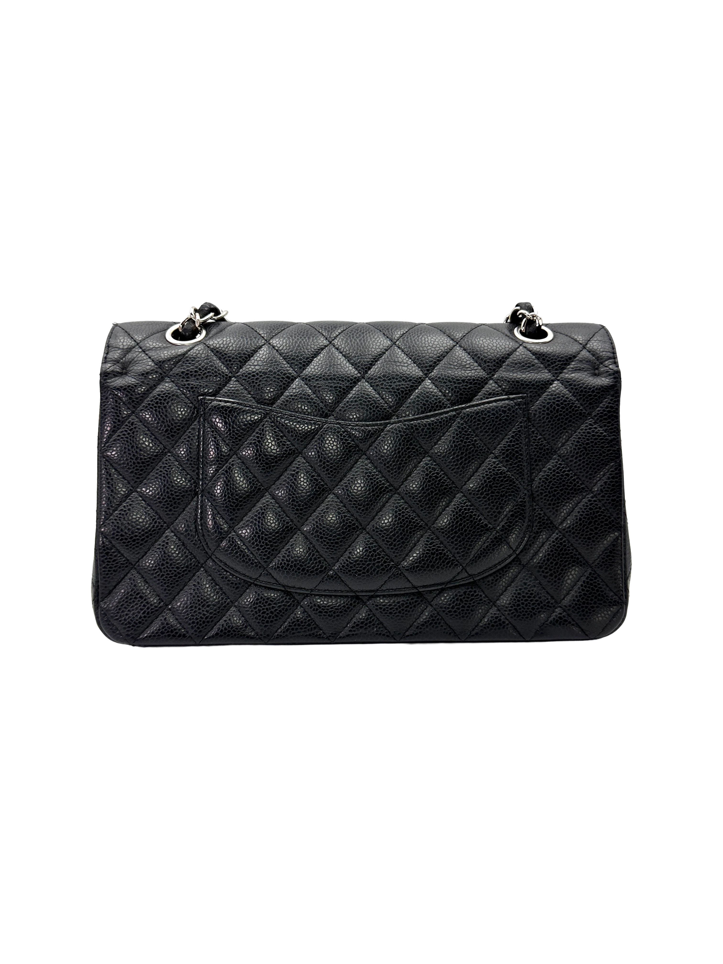 Chanel Classic Flap Black Quilted Leather Shoulder Bag With Silver Buckle(13***53) CC2540