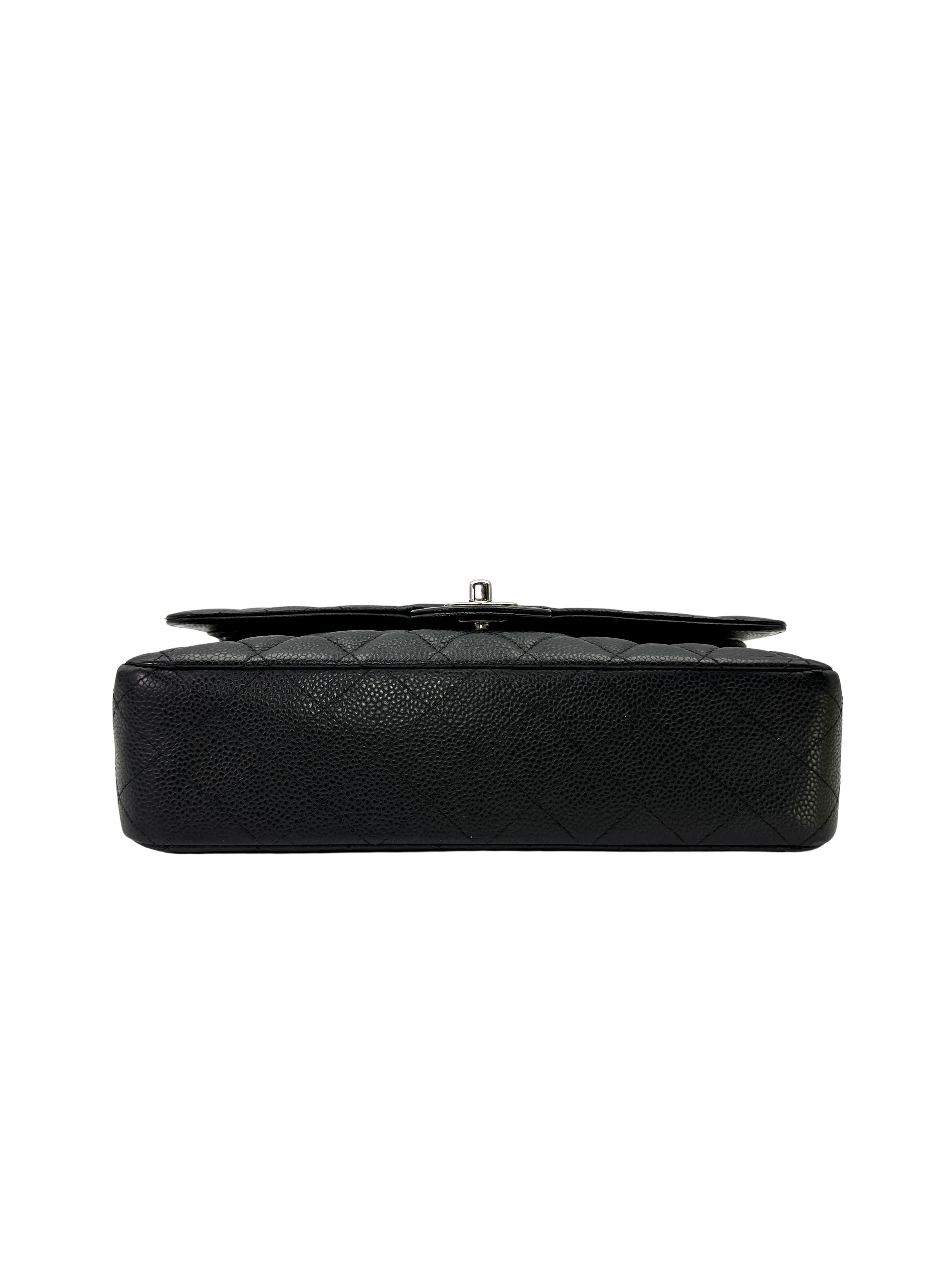 Chanel Classic Flap Black Quilted Leather Shoulder Bag With Silver Buckle(13***53) CC2540