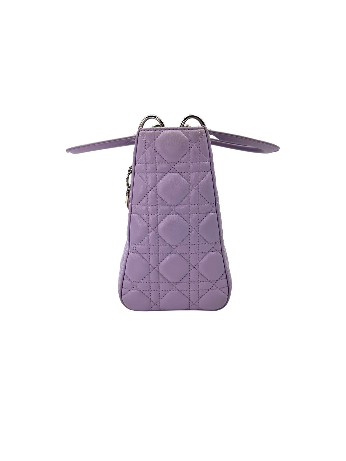 Christian Dior Lady Dior Purple Cannage Leather Handle Bag DR924