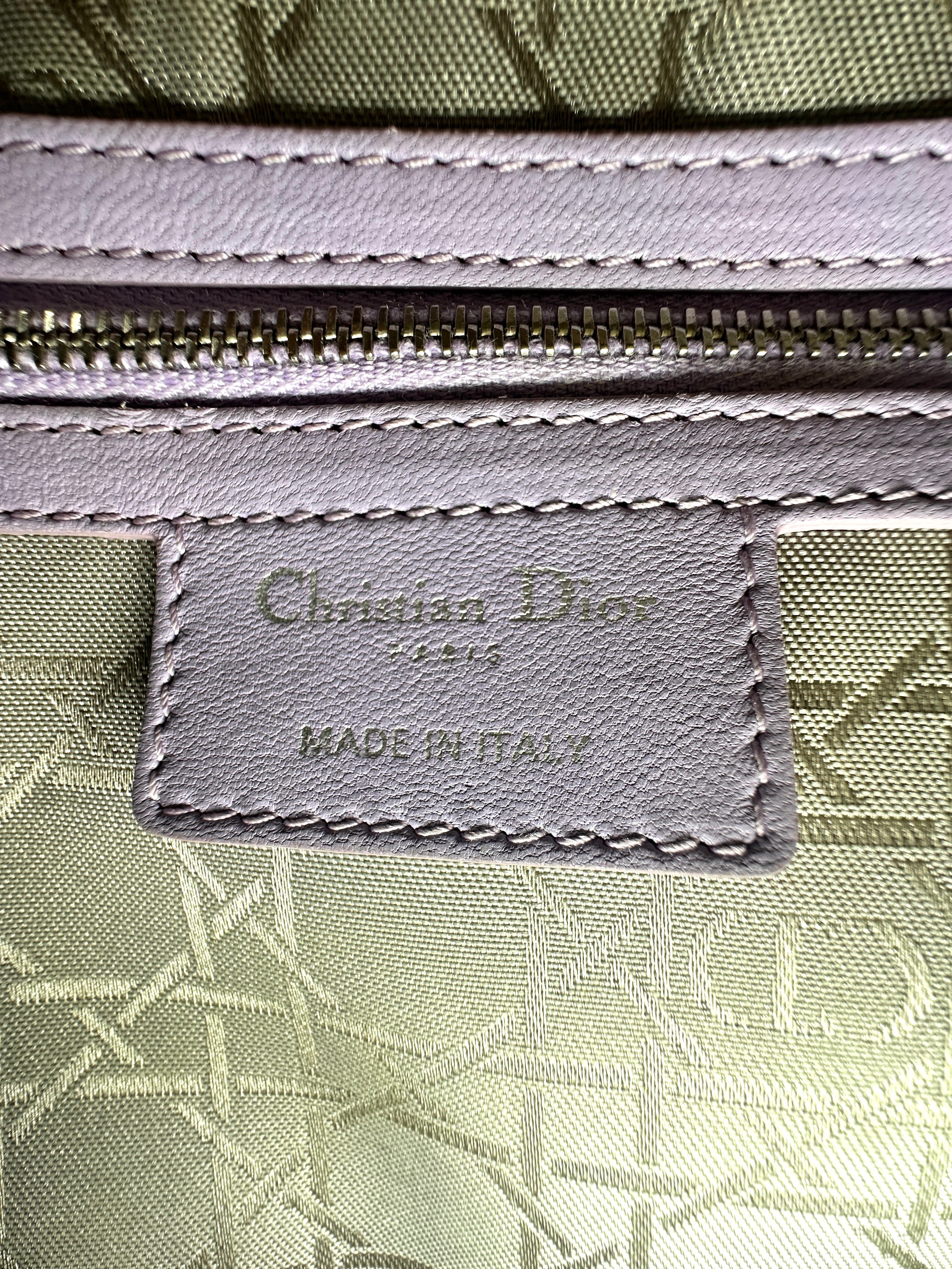 Christian Dior Lady Dior Purple Cannage Leather Handle Bag DR924