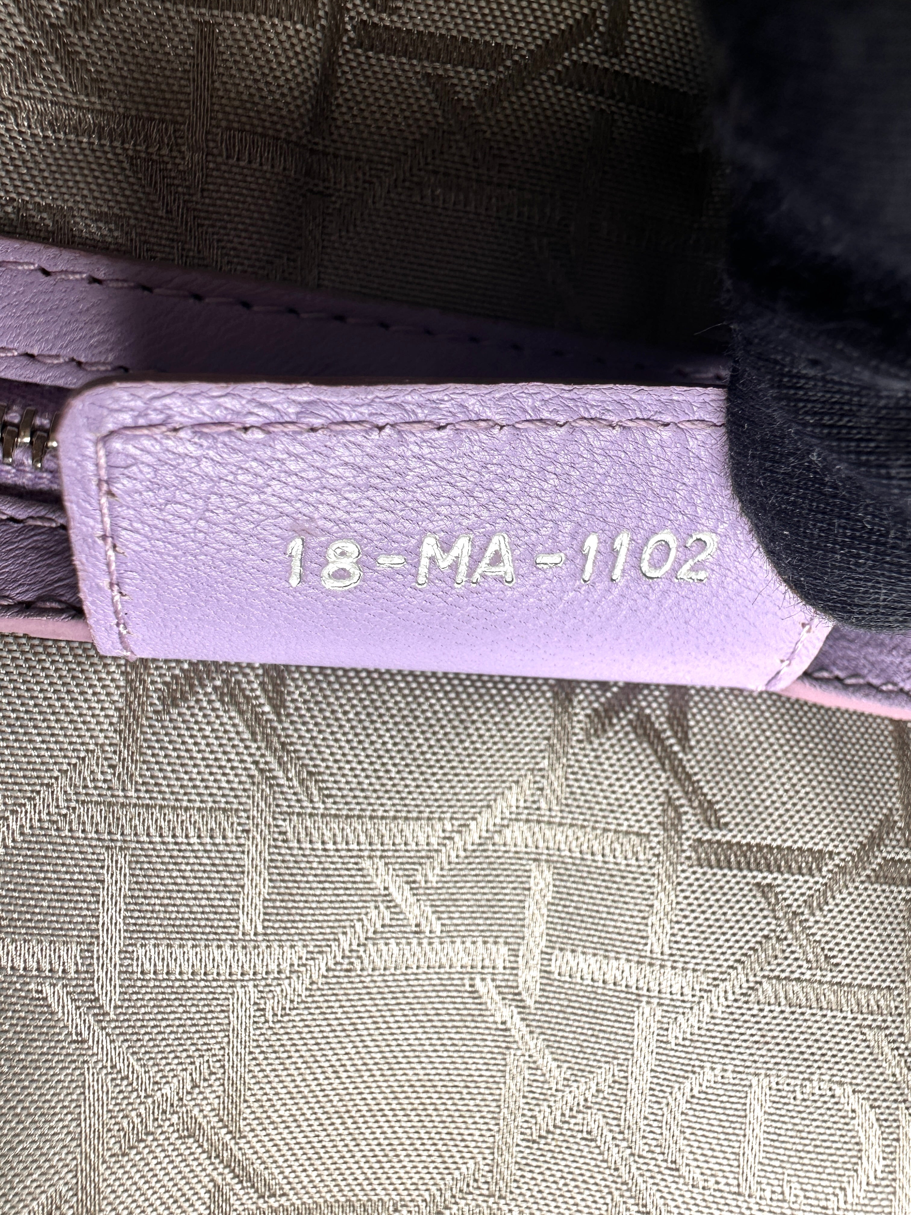 Christian Dior Lady Dior Purple Cannage Leather Handle Bag DR924