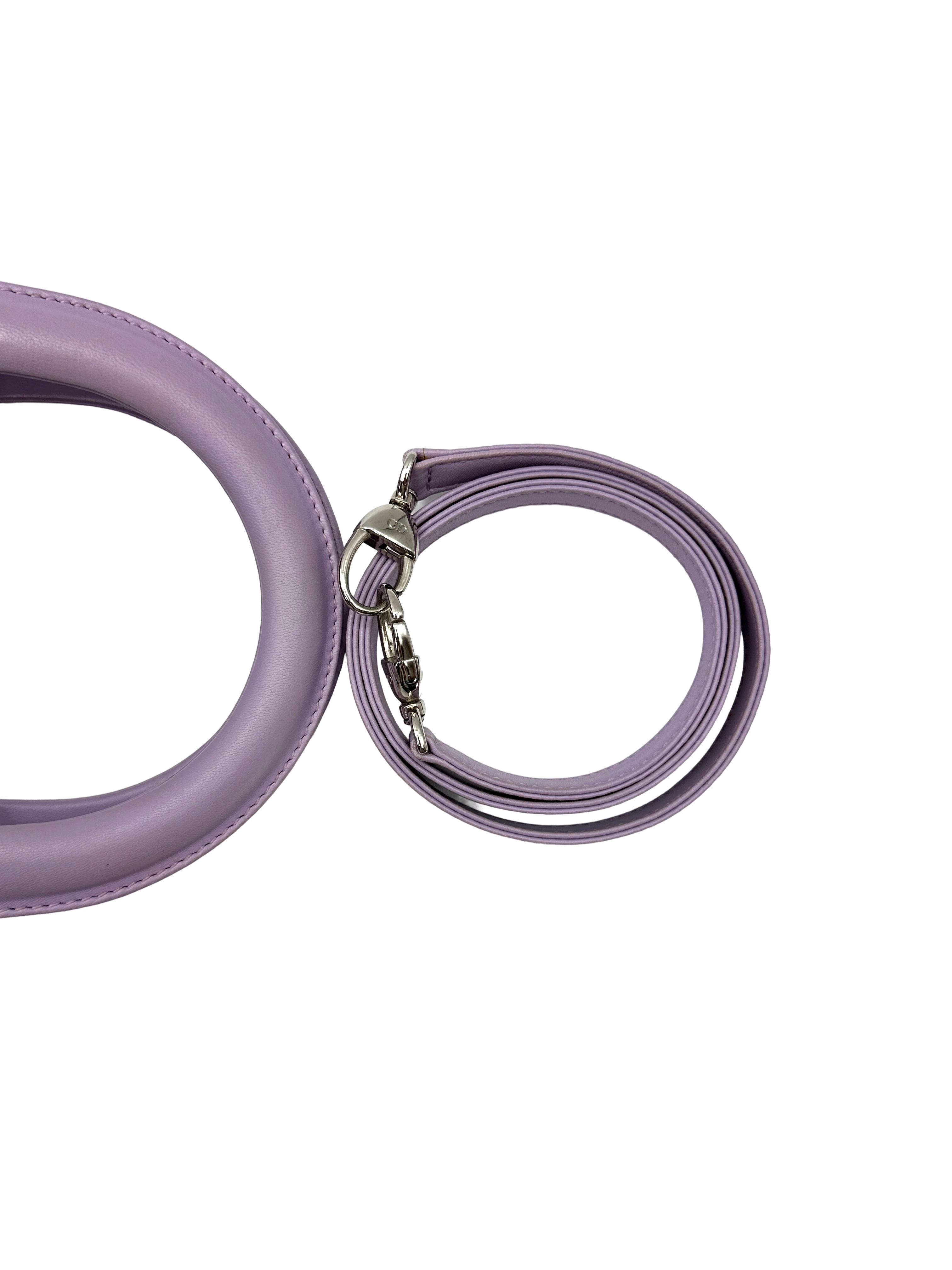 Christian Dior Lady Dior Purple Cannage Leather Handle Bag DR924
