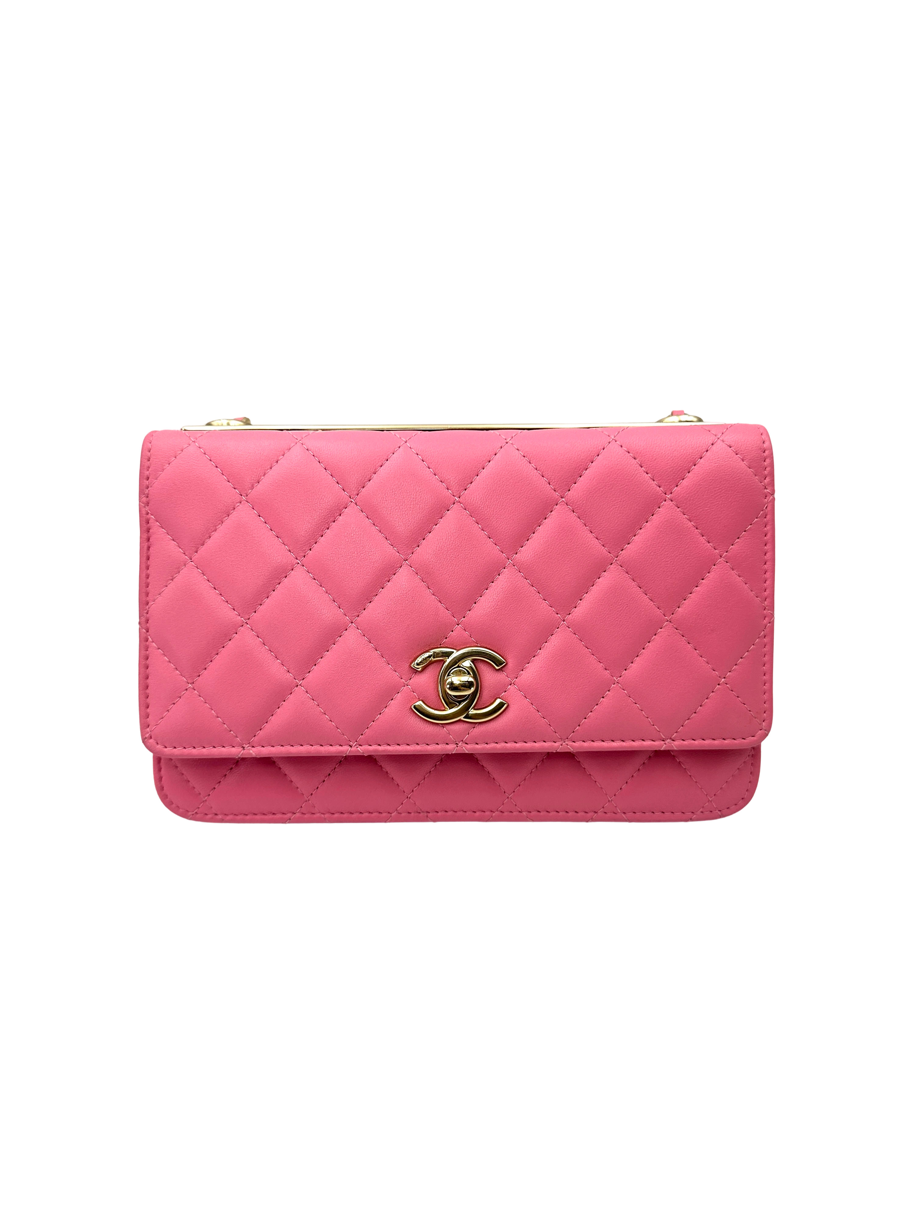 Chanel Trendy Pink Quilted Leather Wallet On Chain(29***71) CC2541
