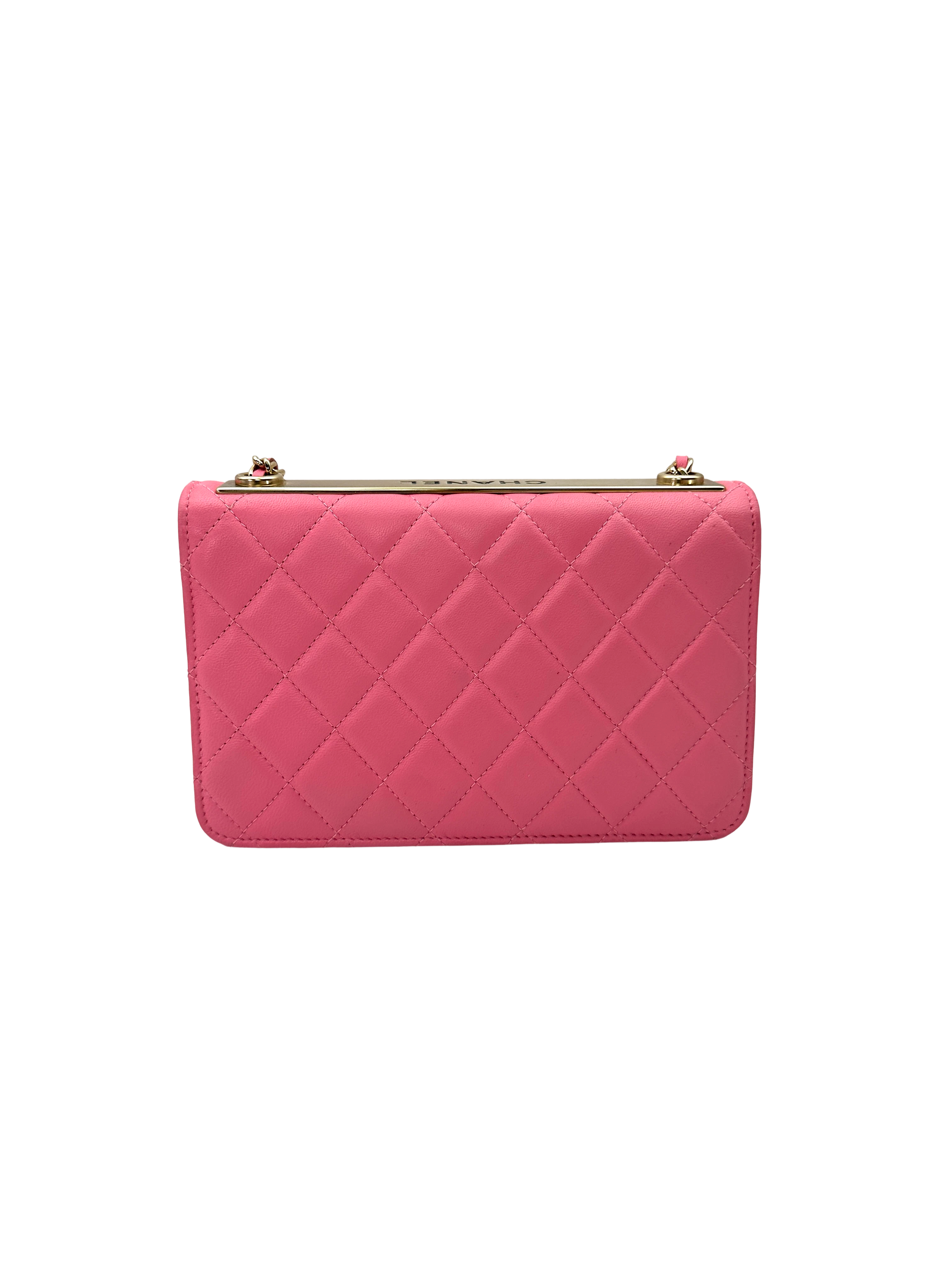 Chanel Trendy Pink Quilted Leather Wallet On Chain(29***71) CC2541