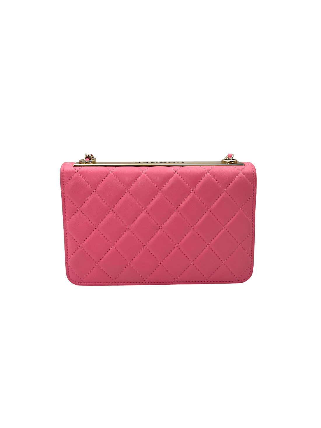 Chanel Trendy Pink Quilted Leather Wallet On Chain(29***71) CC2541