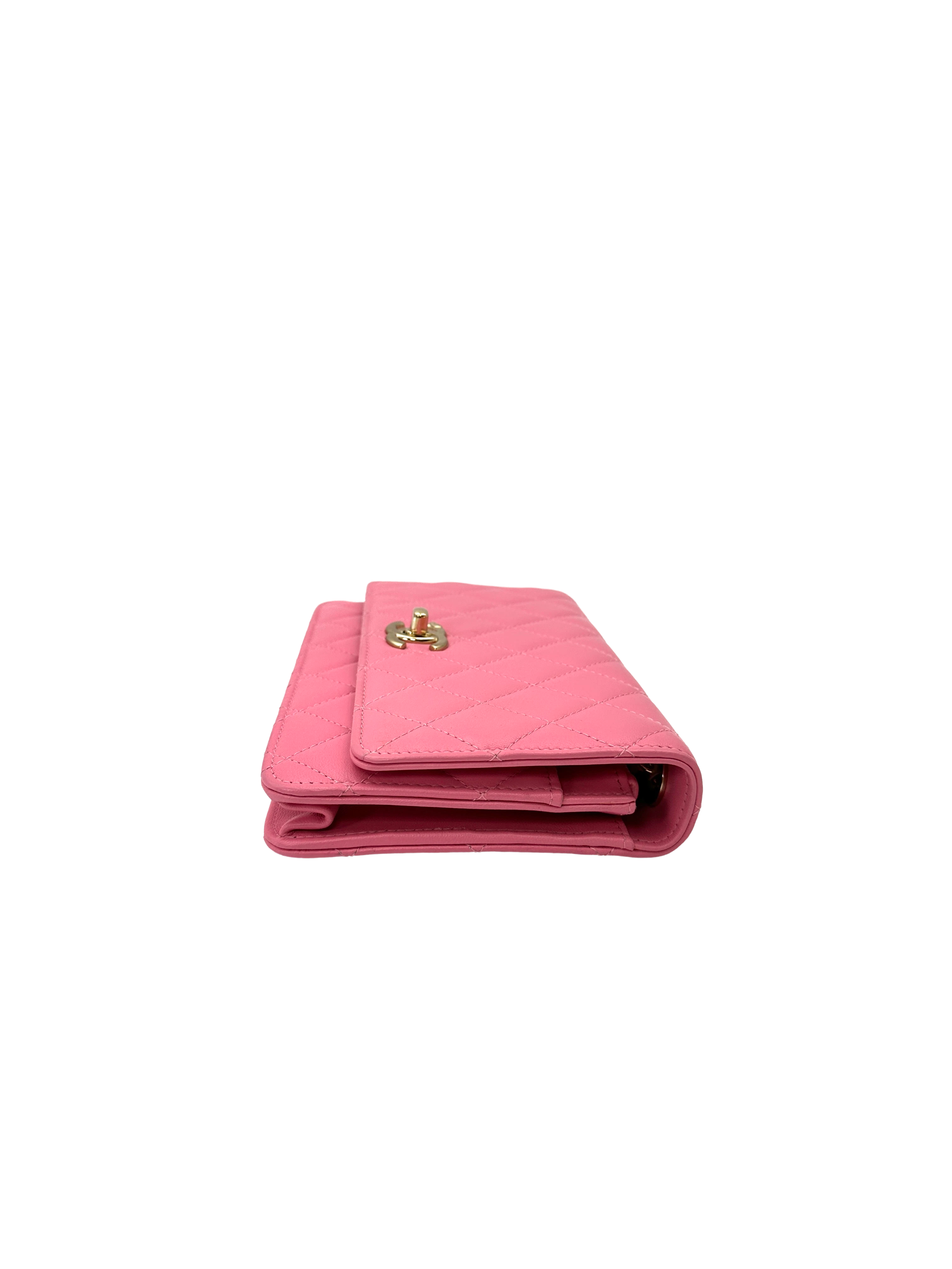 Chanel Trendy Pink Quilted Leather Wallet On Chain(29***71) CC2541