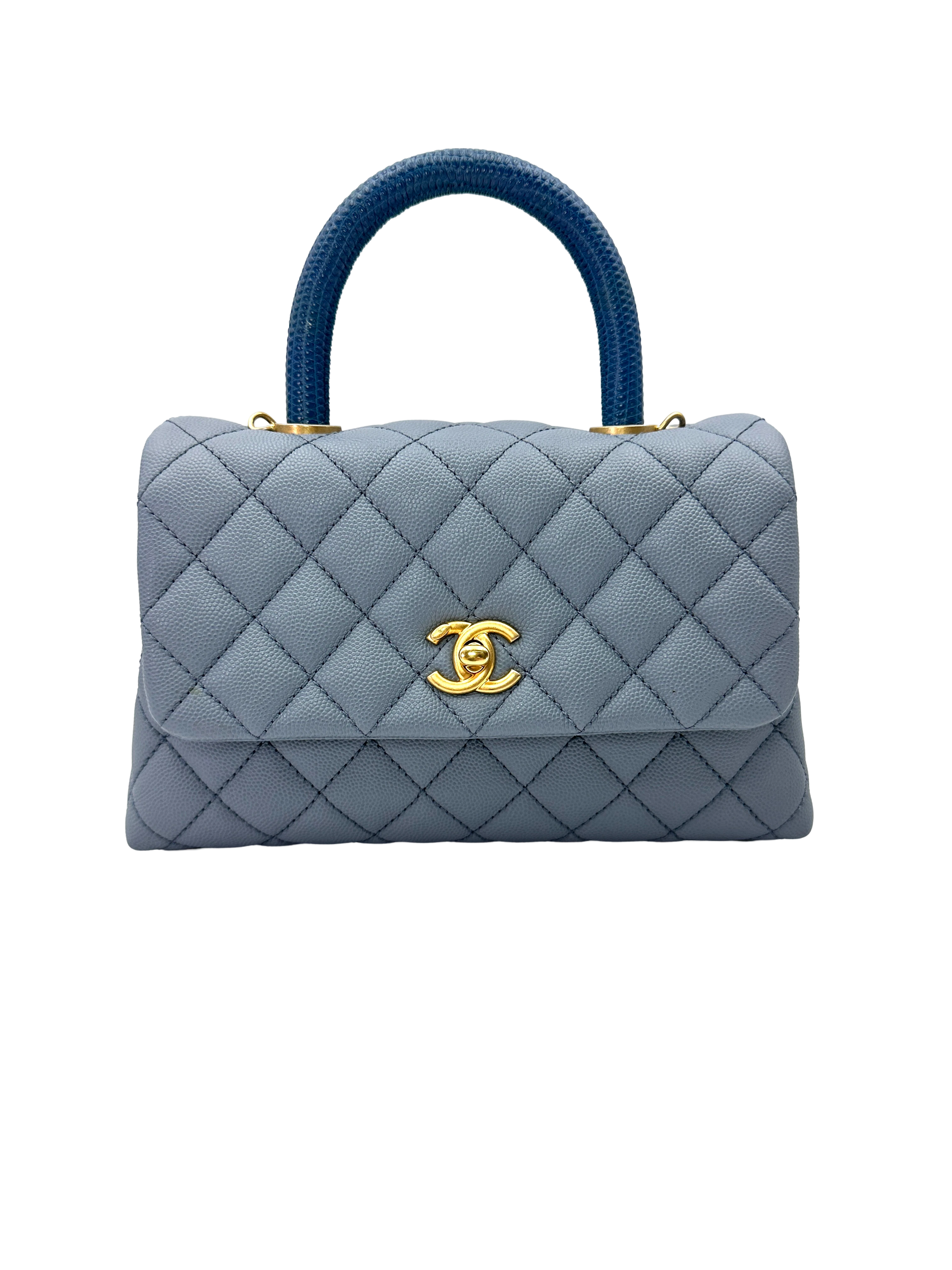 Chanel CoCo Handle Blue Quilted Leather Small Size Shoulder Bag(27***25) CC2545