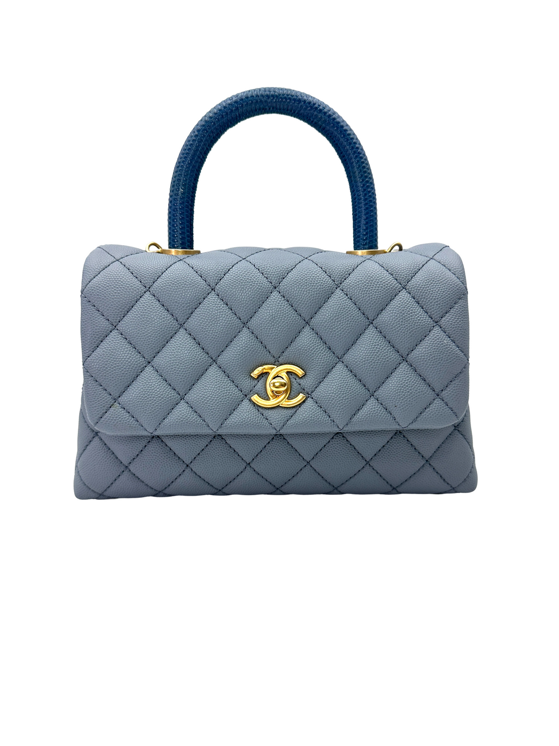 Chanel CoCo Handle Blue Quilted Leather Small Size Shoulder Bag(27***25) CC2545
