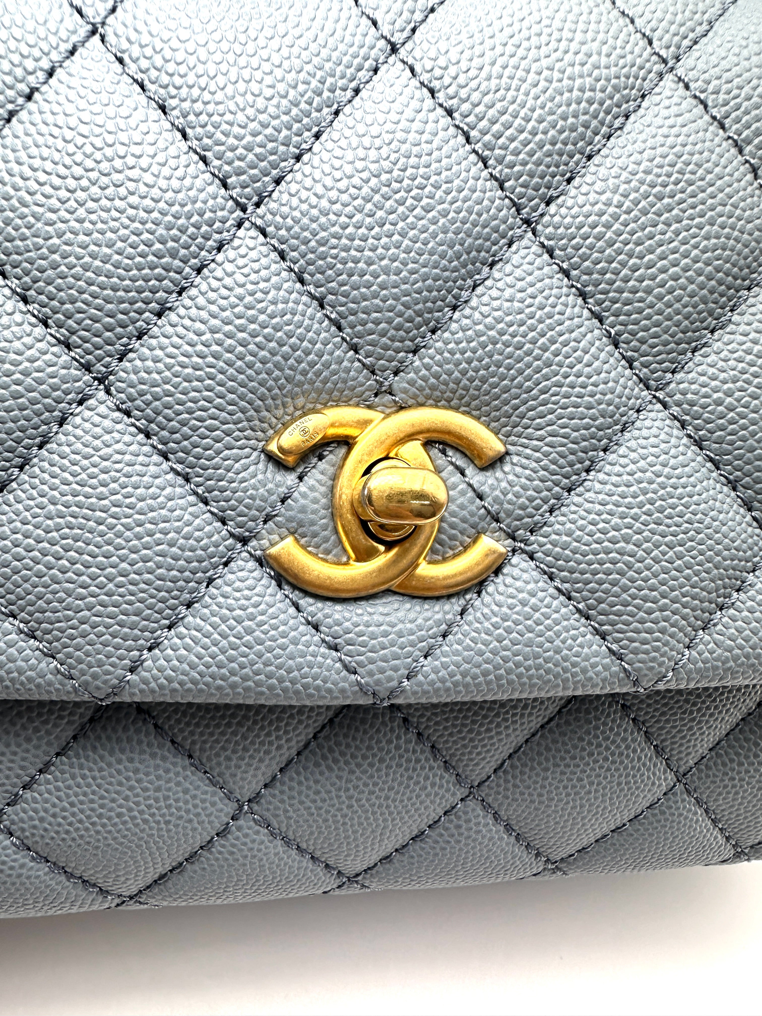 Chanel CoCo Handle Blue Quilted Leather Small Size Shoulder Bag(27***25) CC2545