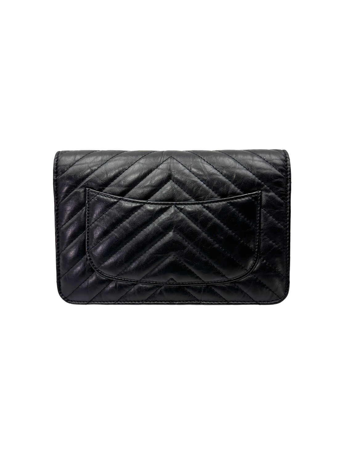 Chanel 2.55 Reissue Black Quilted Leather Wallet On Chain(28***45) CC2542